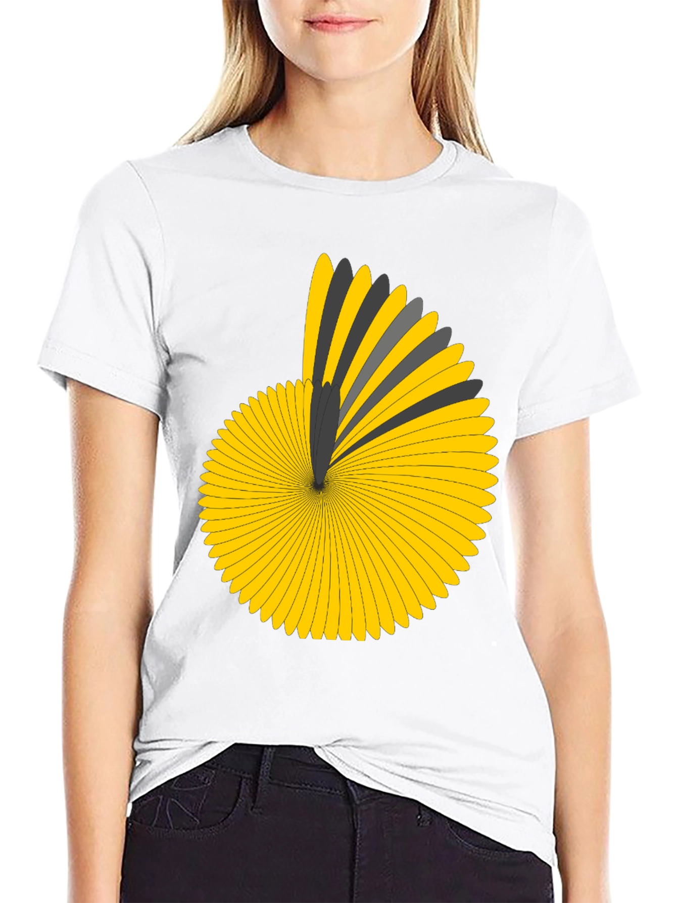 Geometric Pattern Black T-Shirt