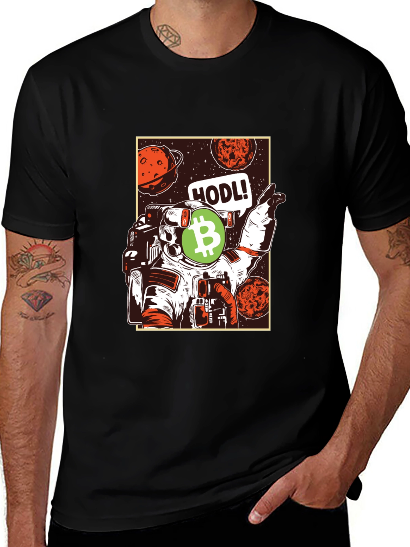 HODL! Bitcoin Astronaut Graphic T-Shirt