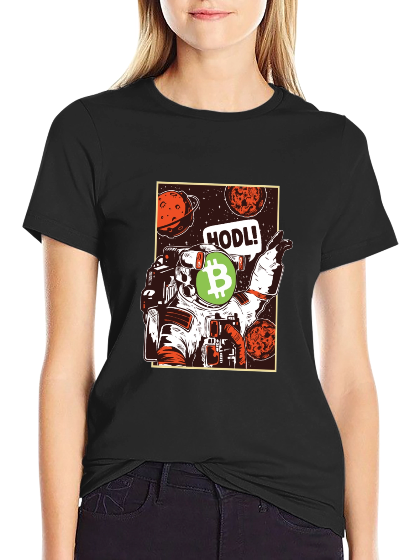 HODL! Bitcoin Astronaut Graphic T-Shirt