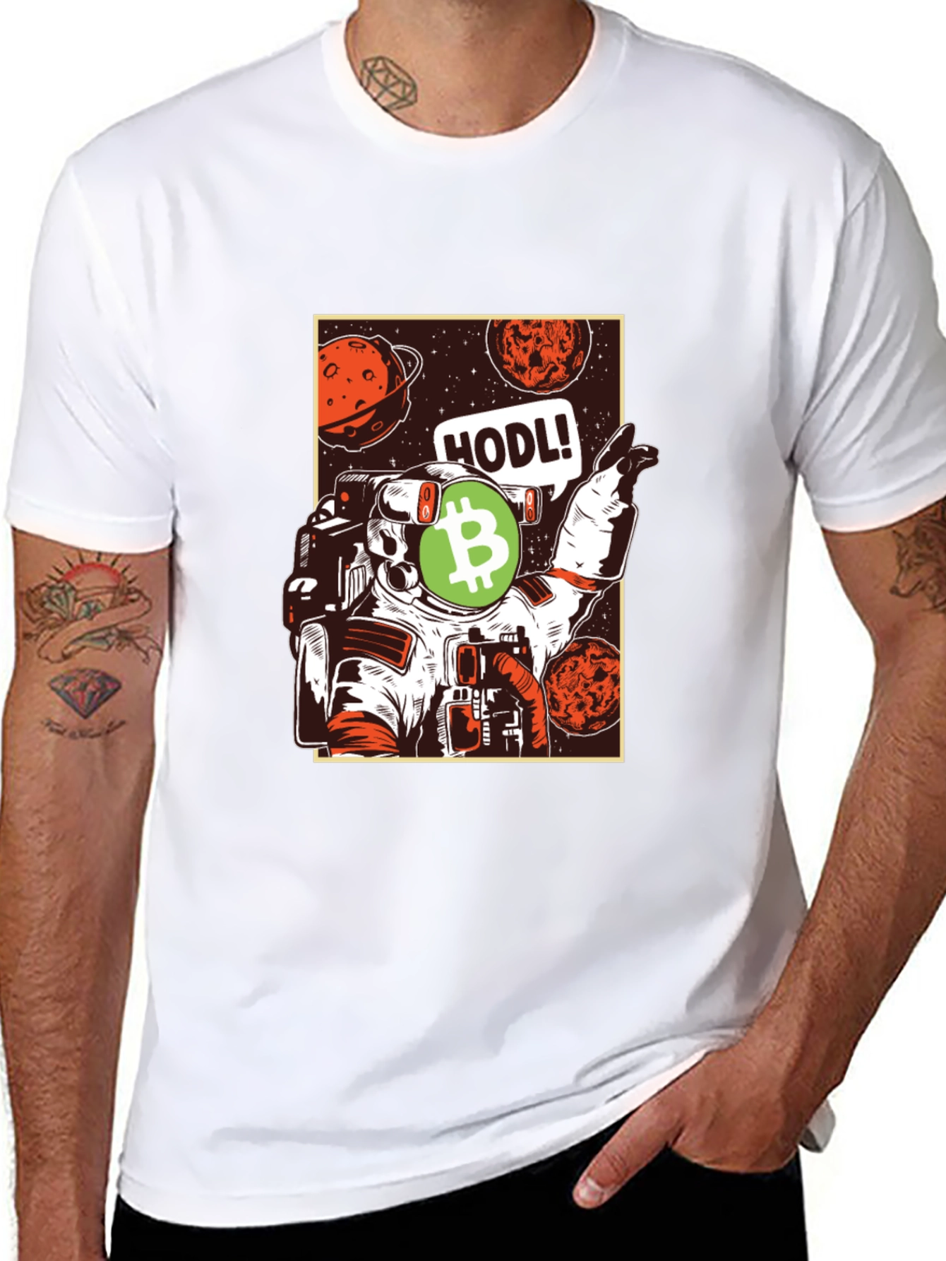 HODL! Bitcoin Astronaut Graphic T-Shirt