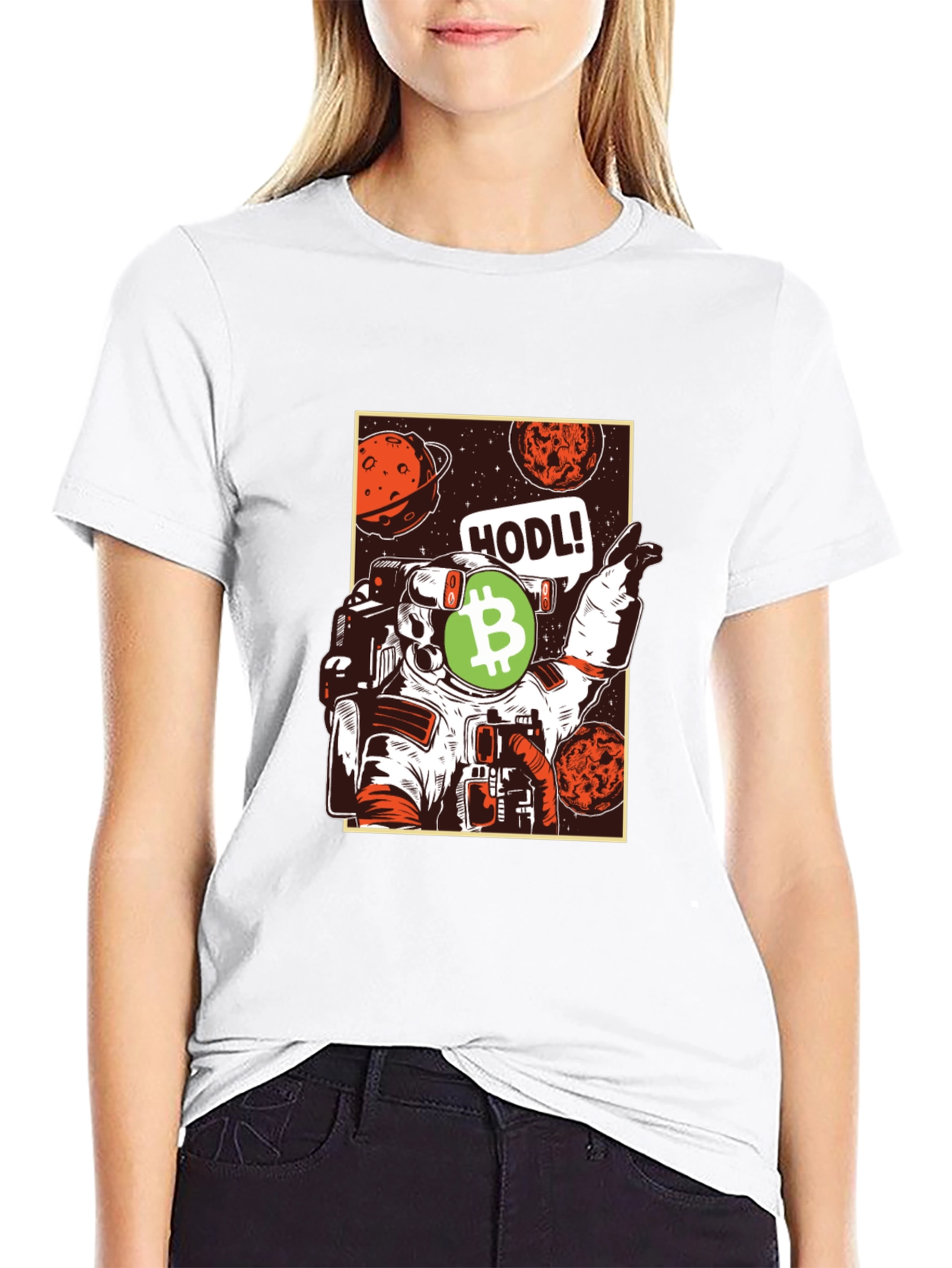 HODL! Bitcoin Astronaut Graphic T-Shirt