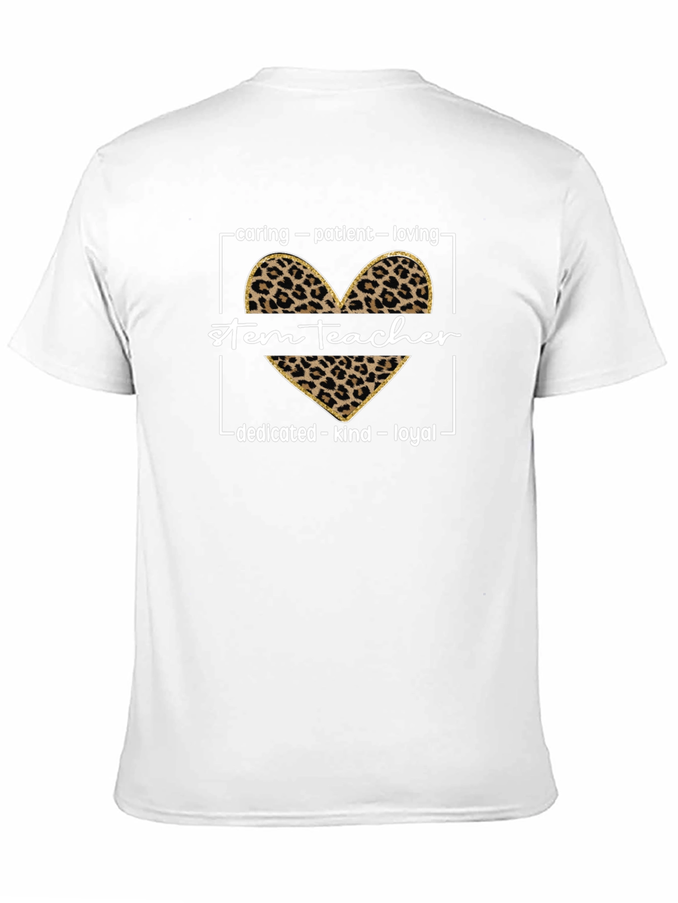 STEM Teacher Leopard Heart Graphic T-Shirt