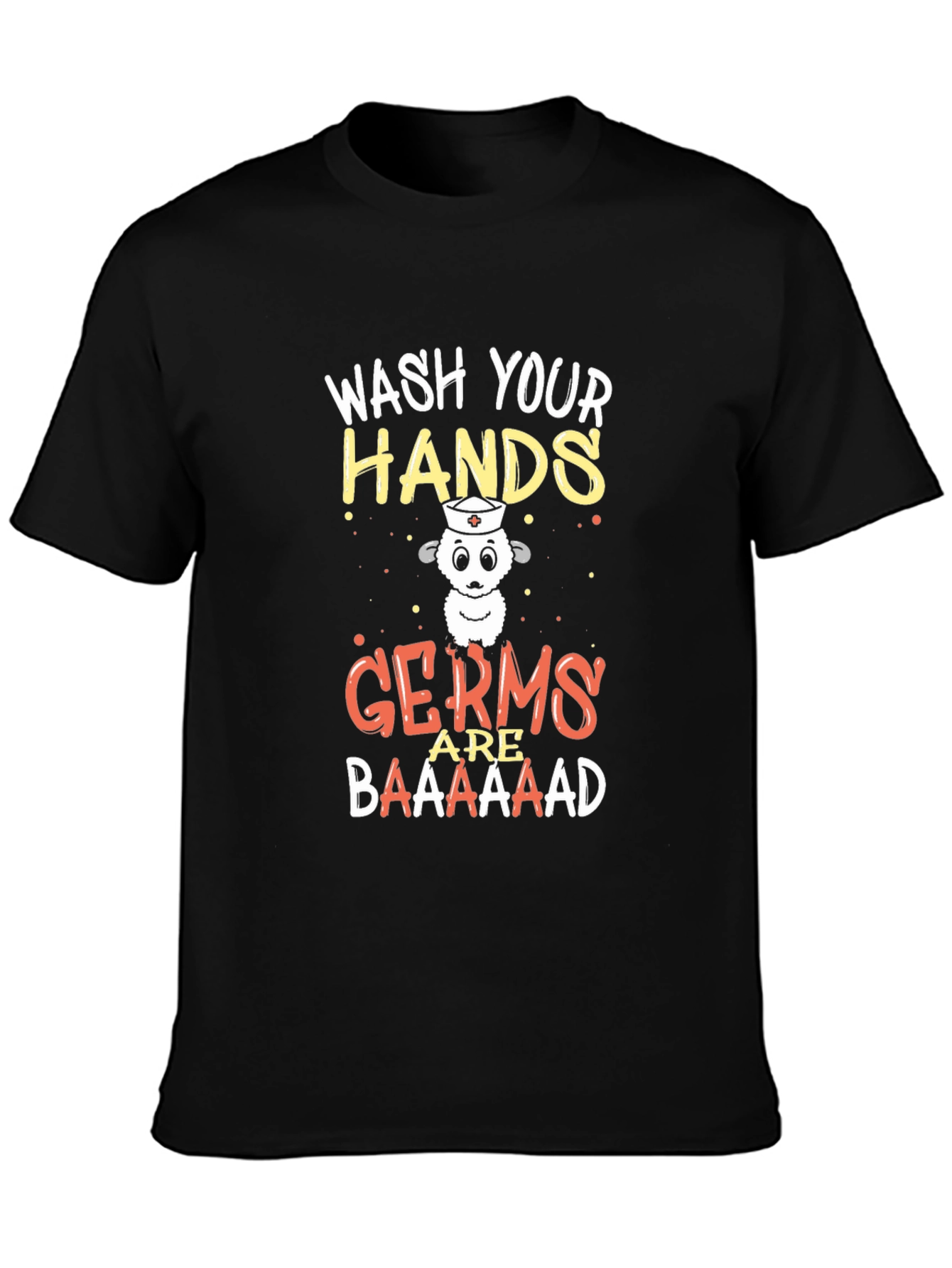 Wash Your Hands Sheep T-Shirt - Germs are Baaaad