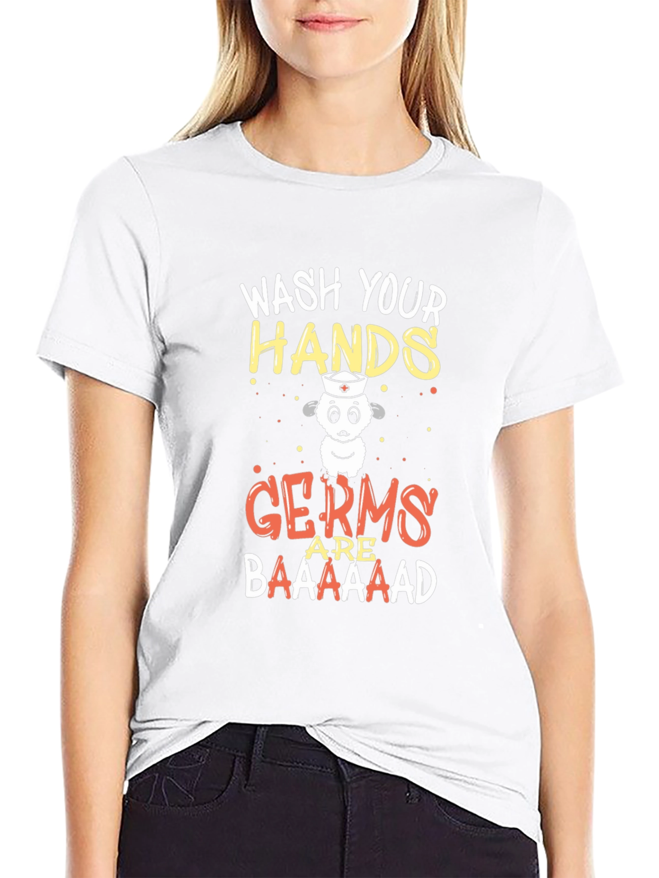 Wash Your Hands Sheep T-Shirt - Germs are Baaaad