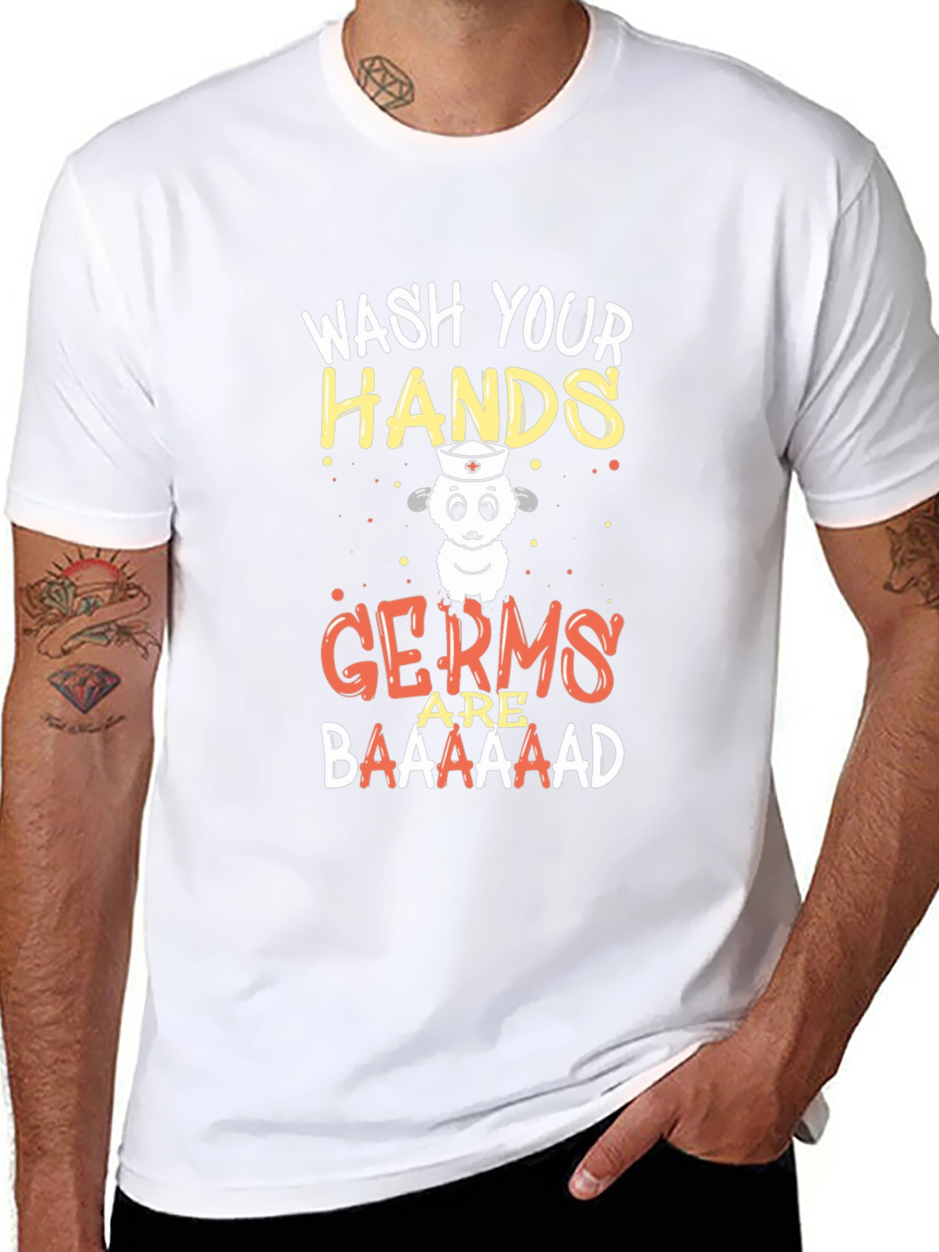 Wash Your Hands Sheep T-Shirt - Germs are Baaaad