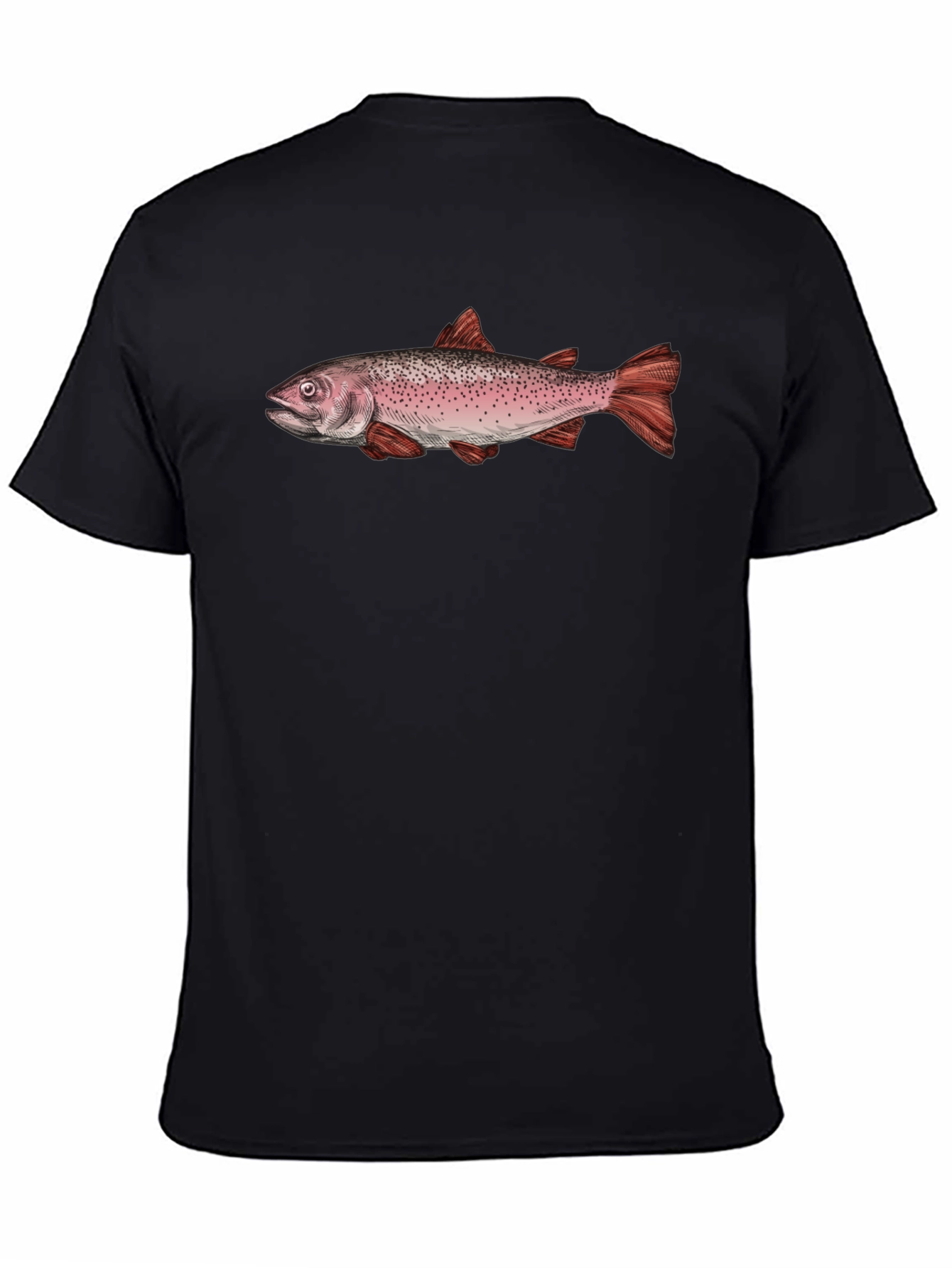 Fish Graphic Black Cotton Tee