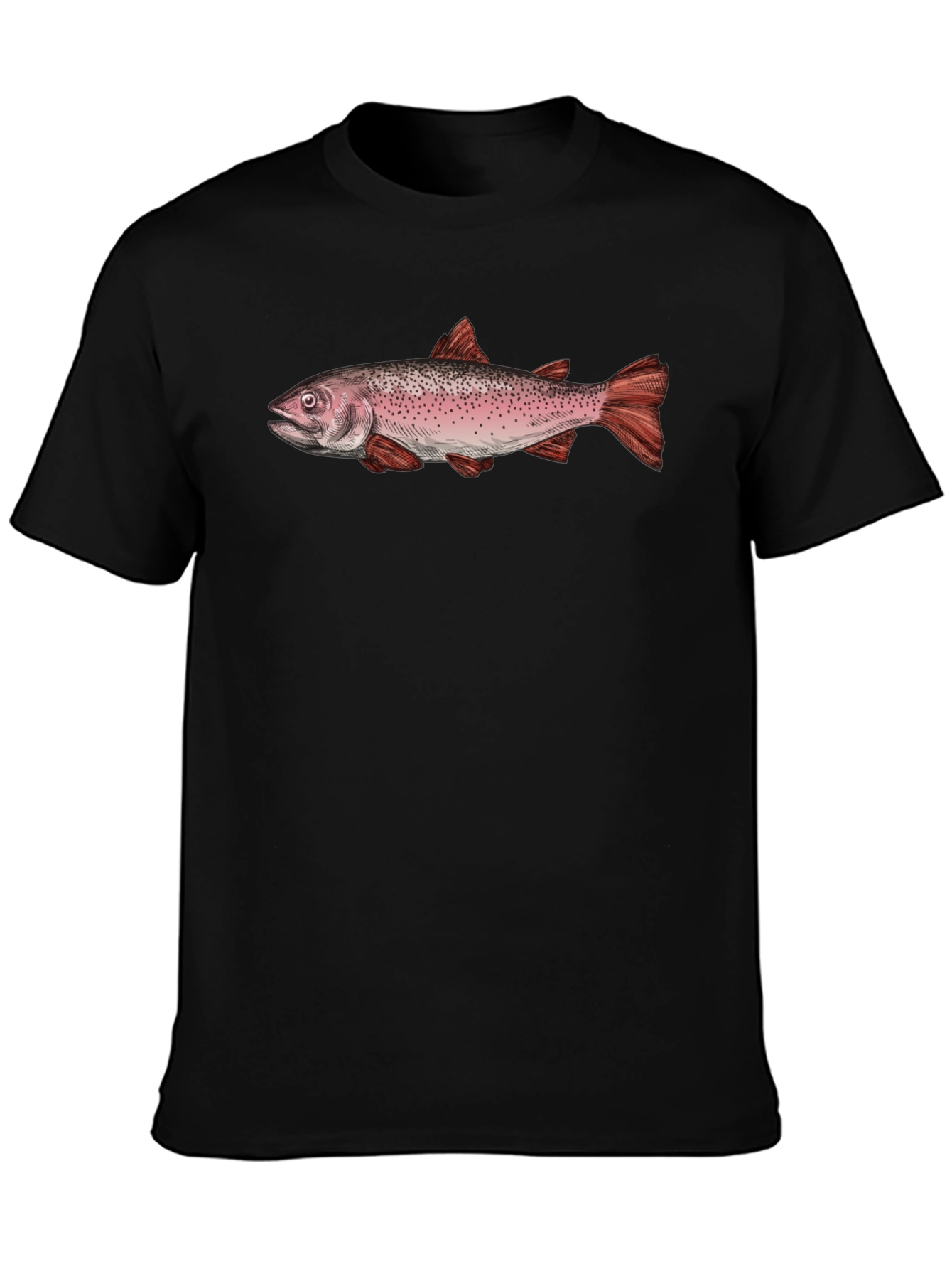 Fish Graphic Black Cotton Tee