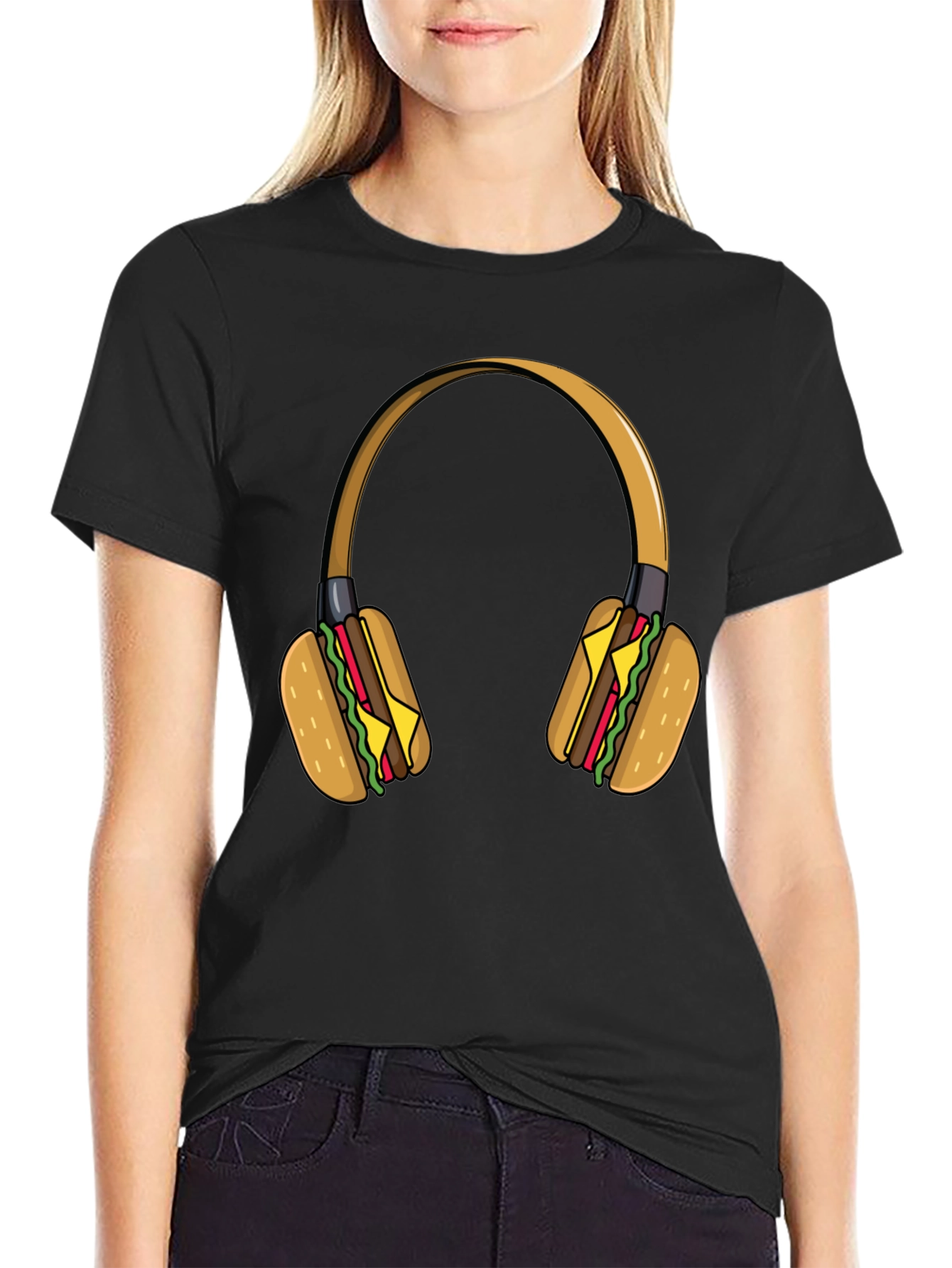 Burger Headphones Graphic Tee
