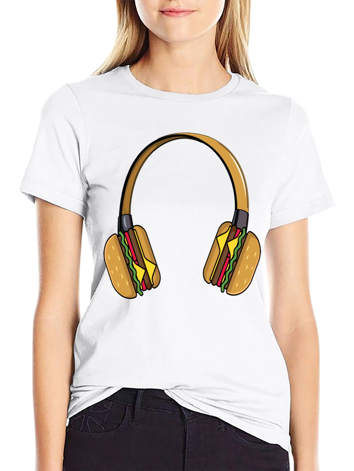 Burger Headphones Graphic Tee