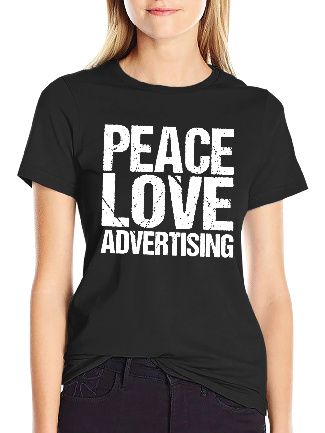 Peace Love Advertising Graphic T-Shirt