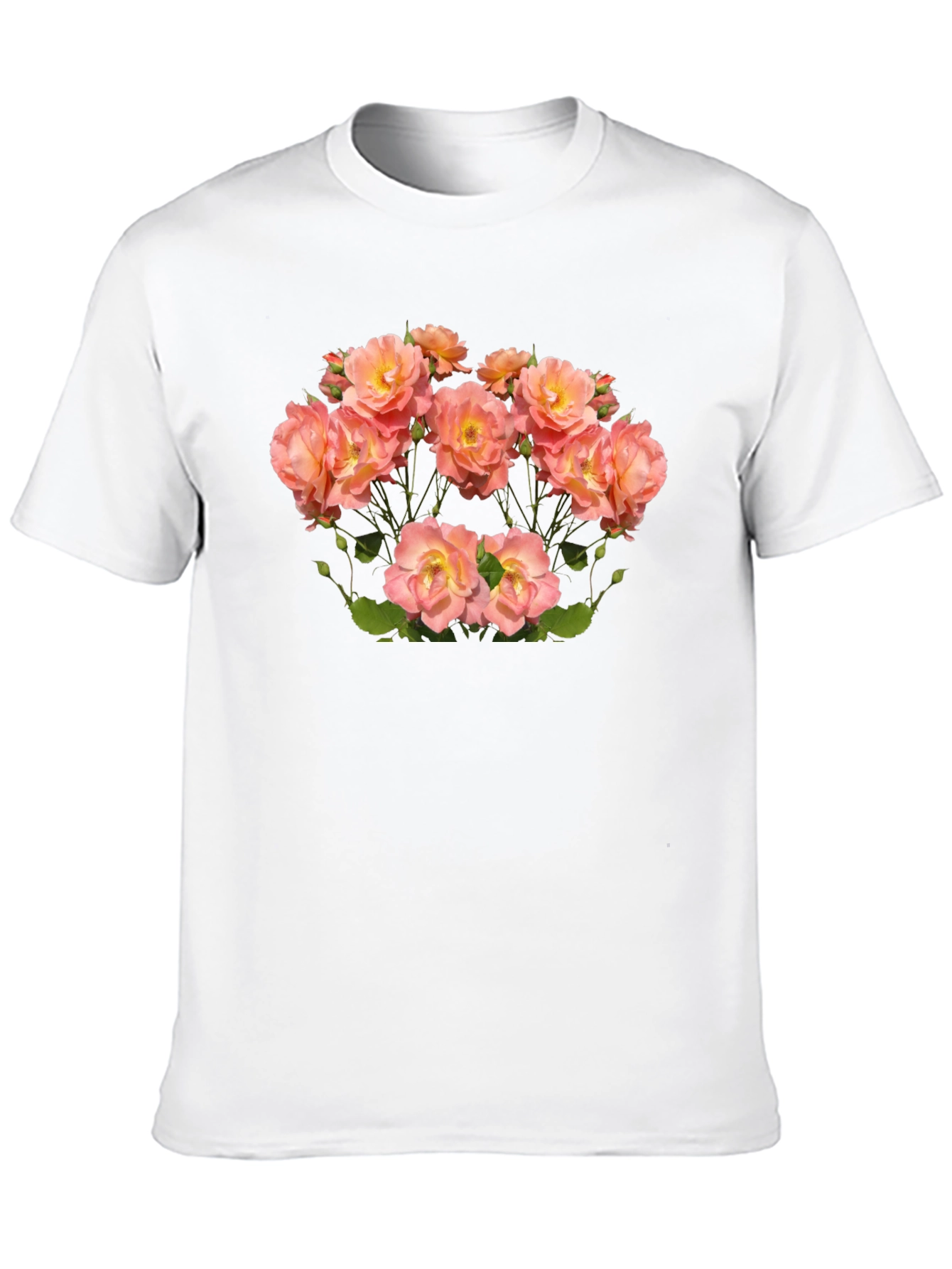 Floral Rose Print Black T-Shirt