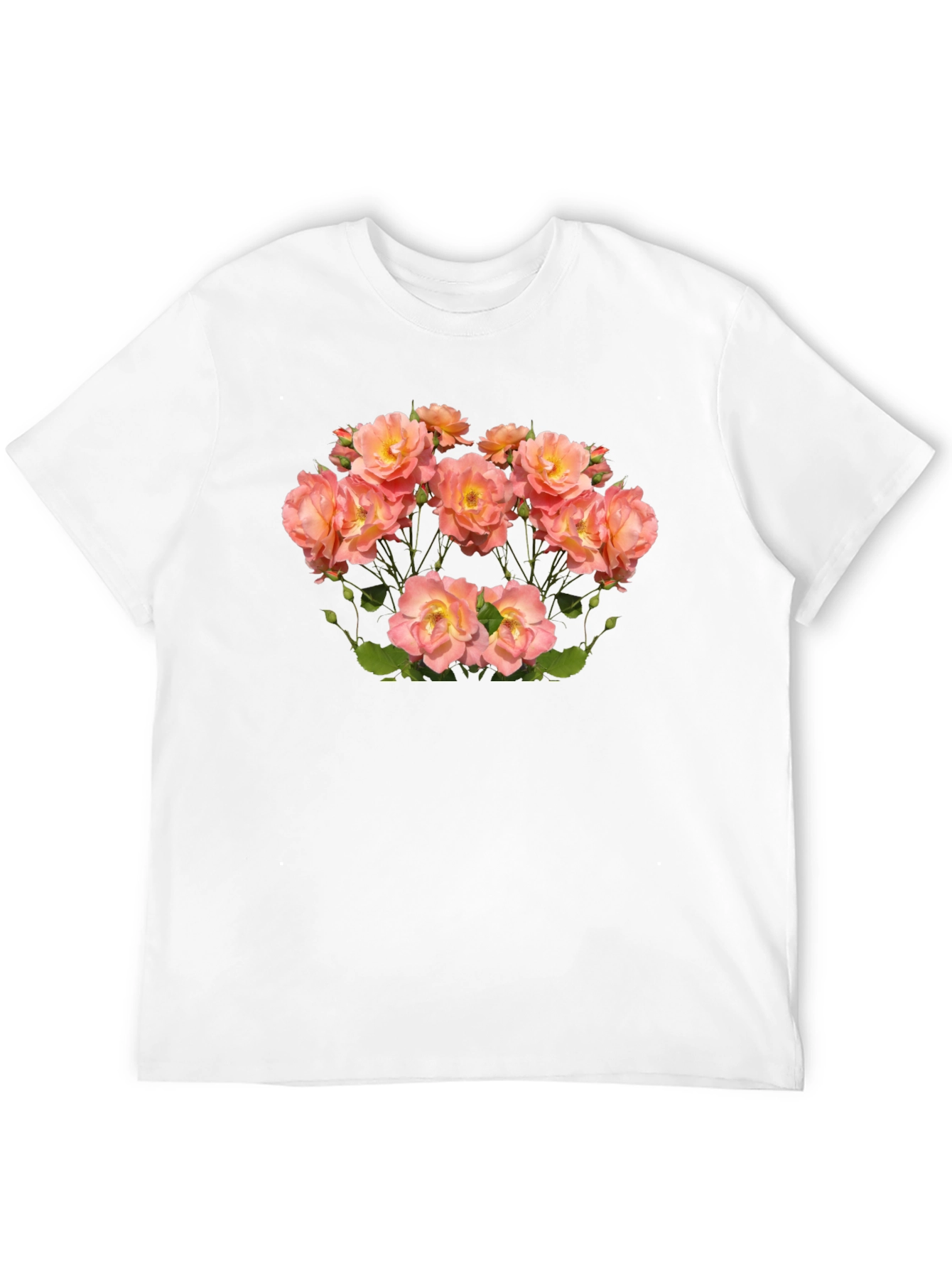 Floral Rose Print Black T-Shirt