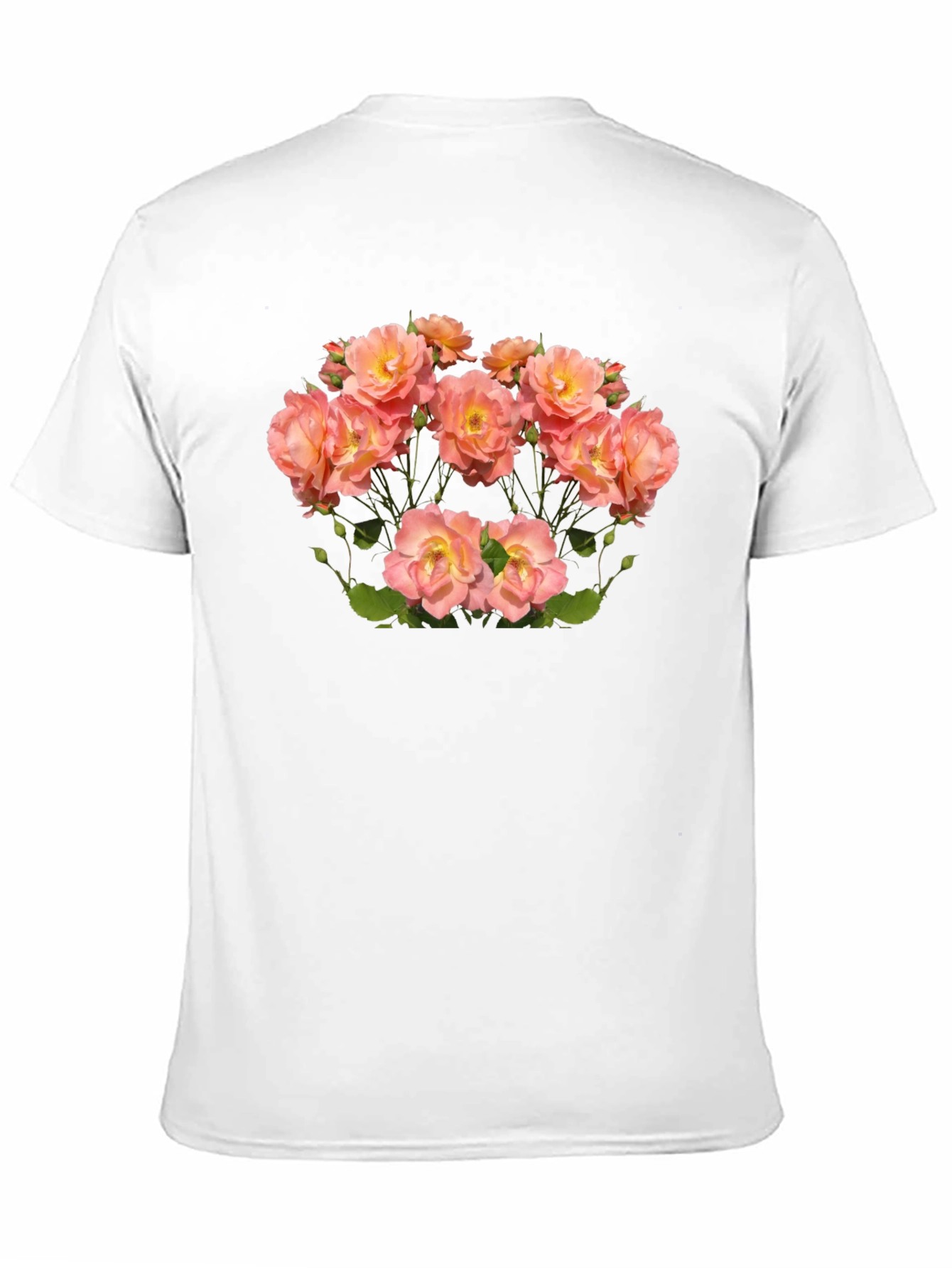 Floral Rose Print Black T-Shirt
