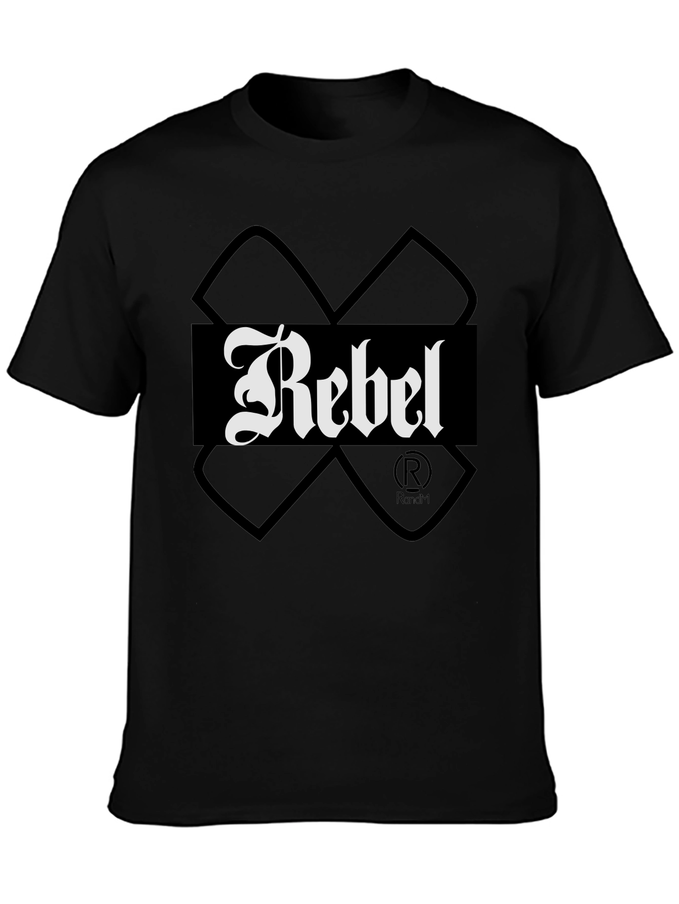 Rebel Graphic Print Mens T-Shirt - Black