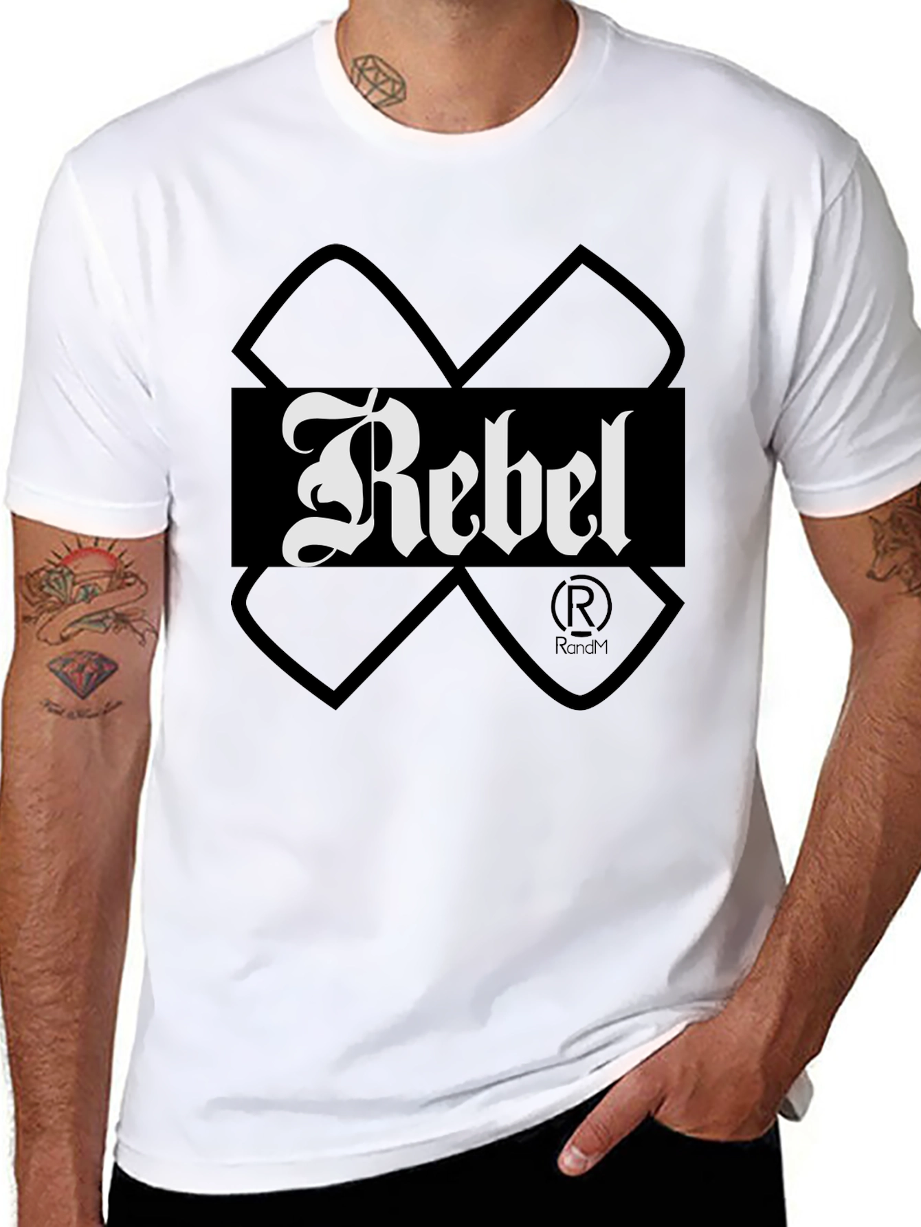 Rebel Graphic Print Mens T-Shirt - Black