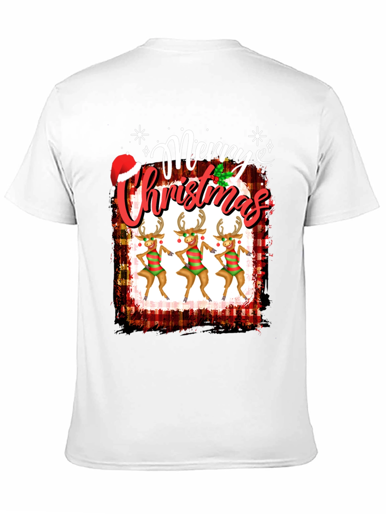 Festive Merry Christmas Reindeer Graphic Tee