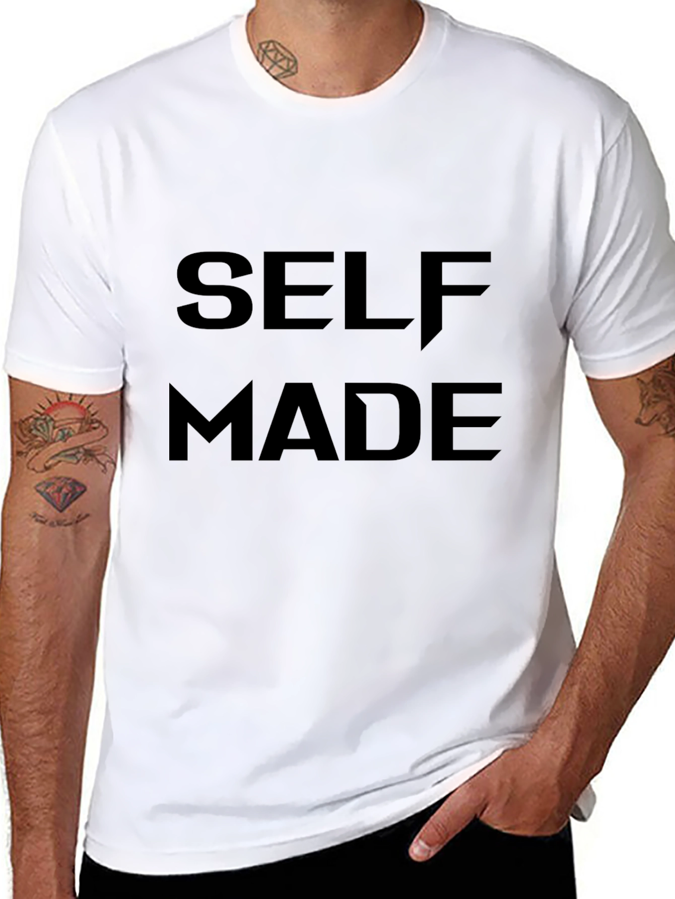 Self Made Black Graphic T-Shirt