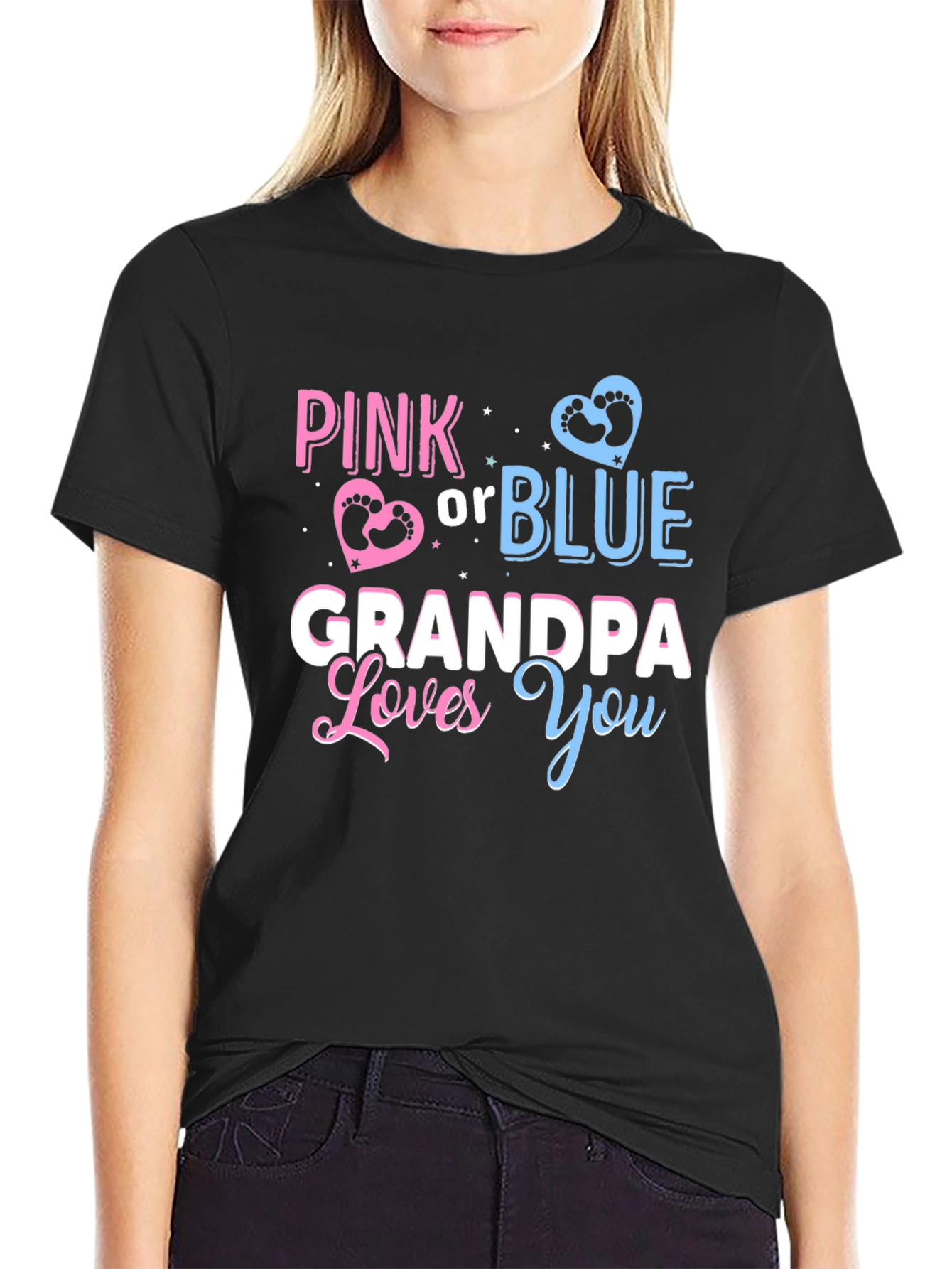 Pink or Blue Grandpa Loves You T-Shirt