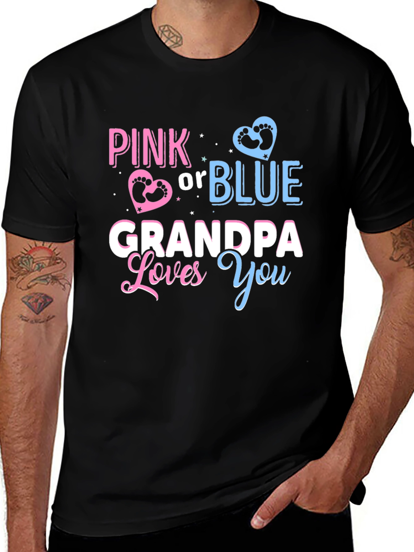 Pink or Blue Grandpa Loves You T-Shirt