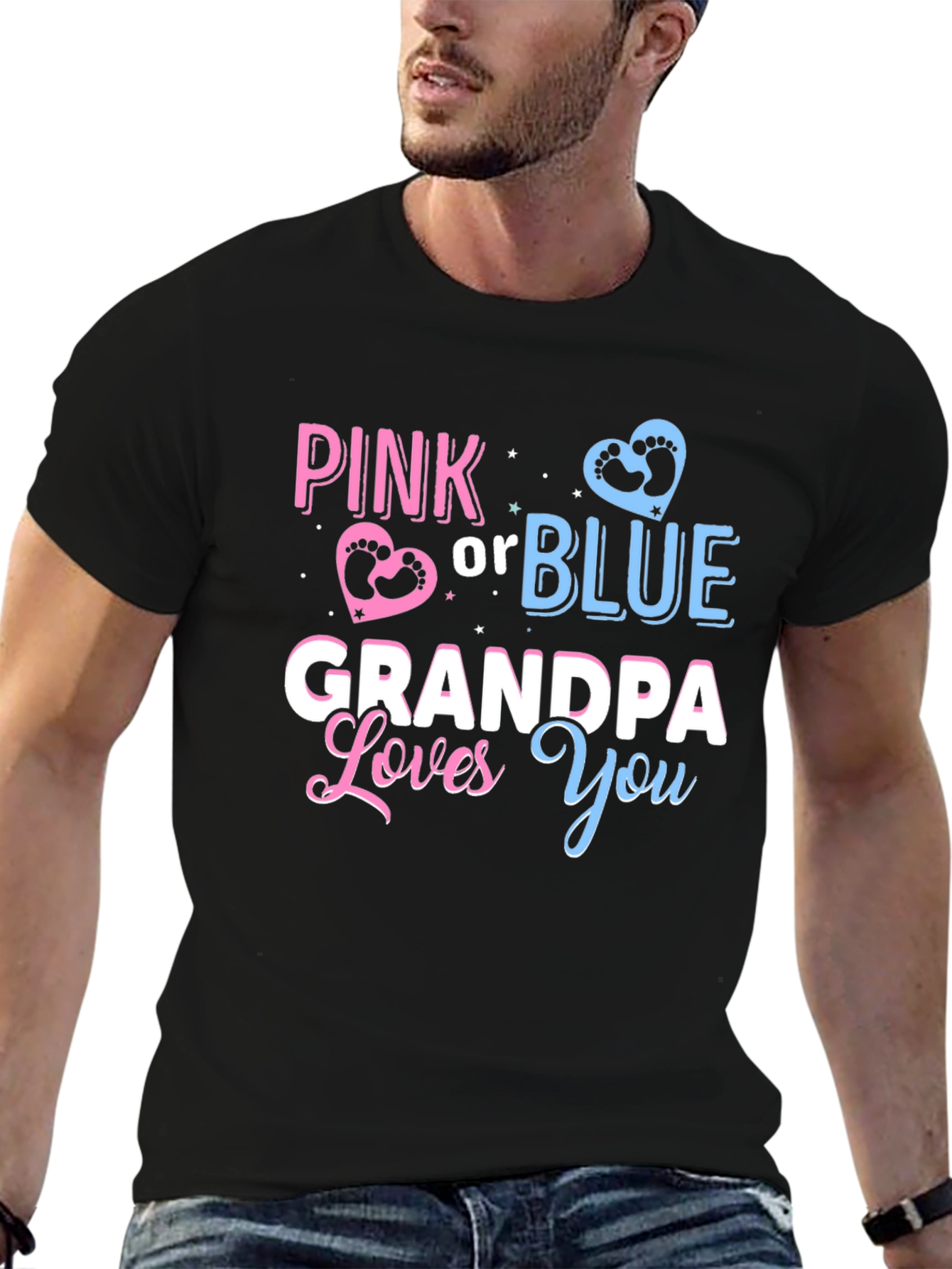 Pink or Blue Grandpa Loves You T-Shirt