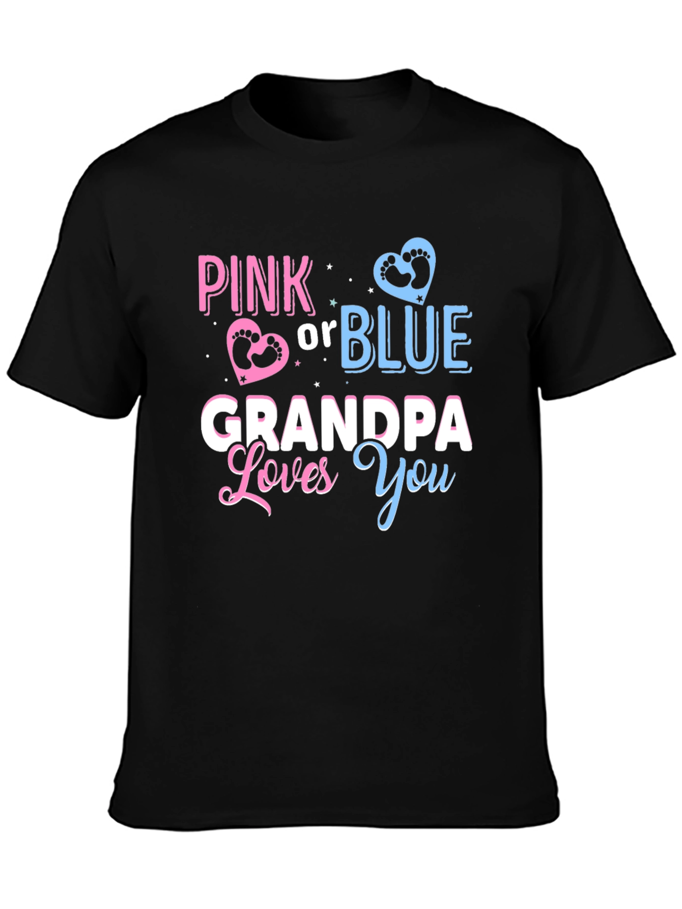 Pink or Blue Grandpa Loves You T-Shirt