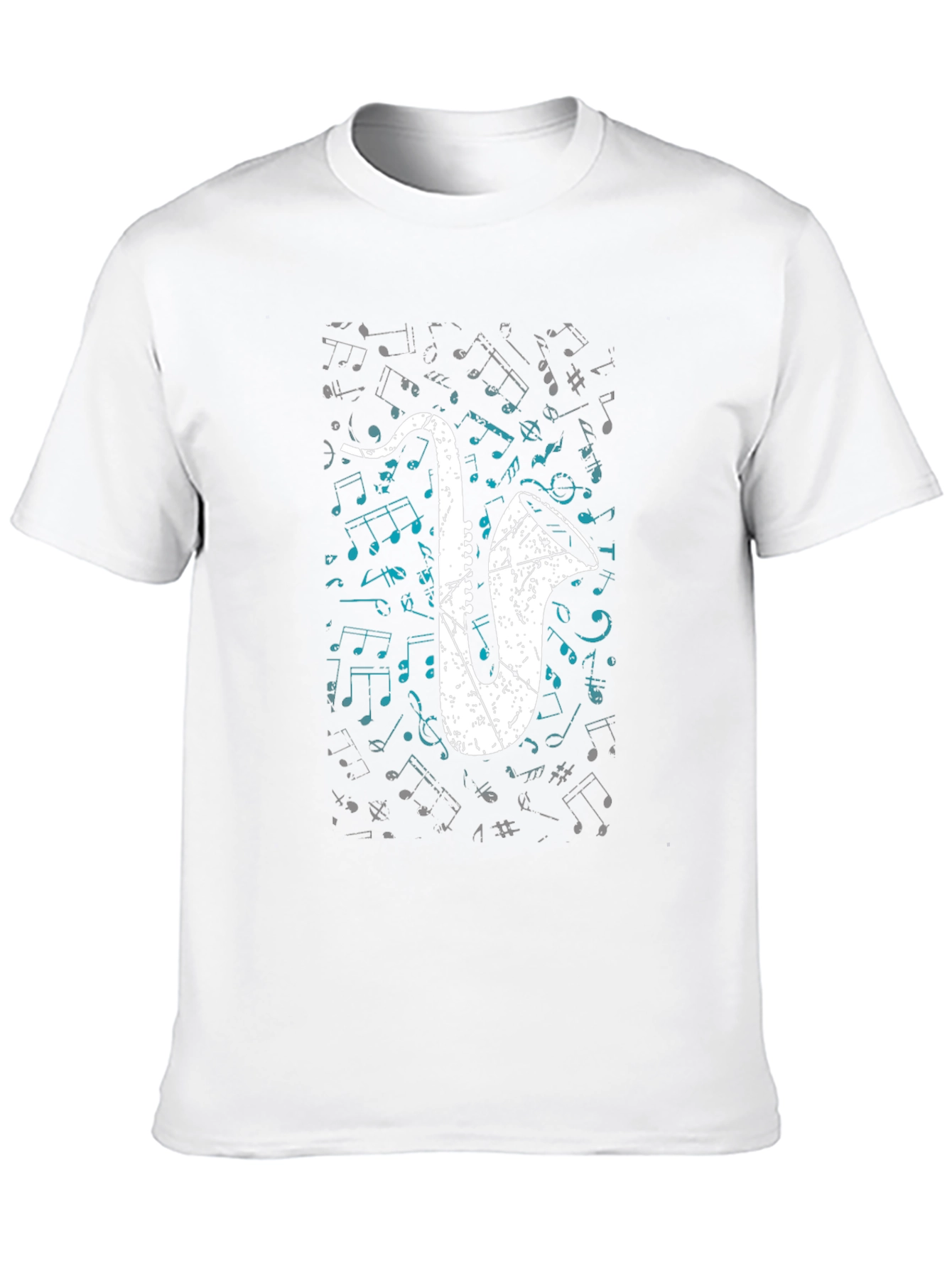 Saxophone Graphic Tee - Musical Notes T-Shirt