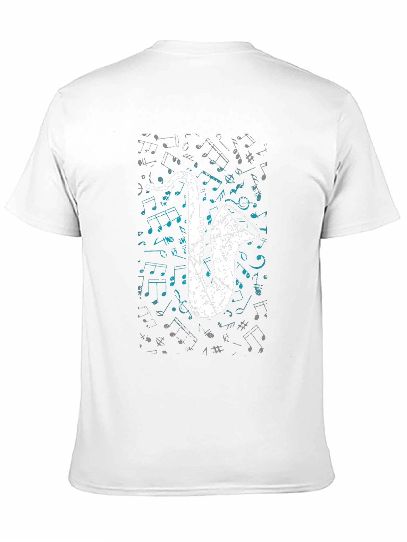 Saxophone Graphic Tee - Musical Notes T-Shirt