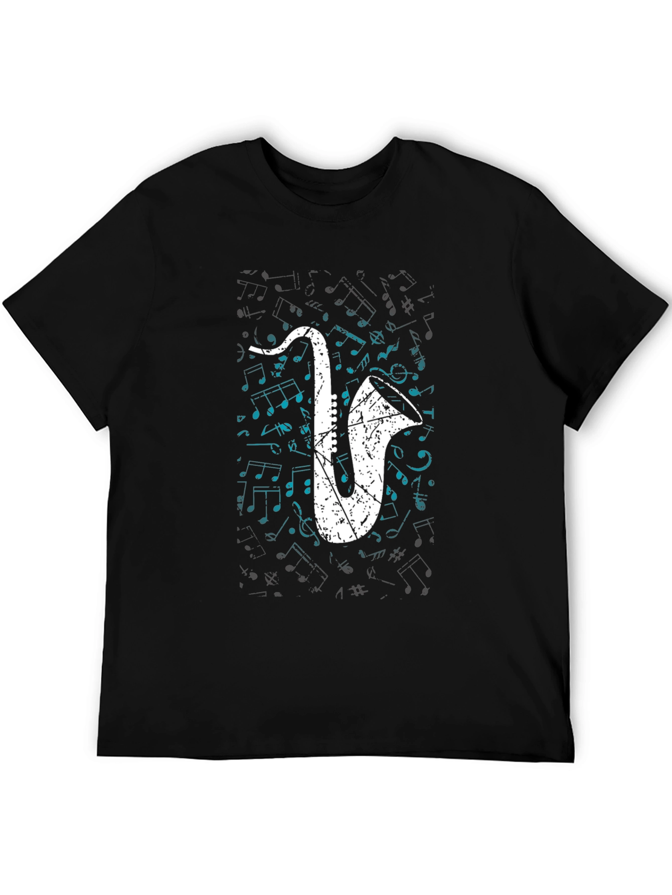 Saxophone Graphic Tee - Musical Notes T-Shirt