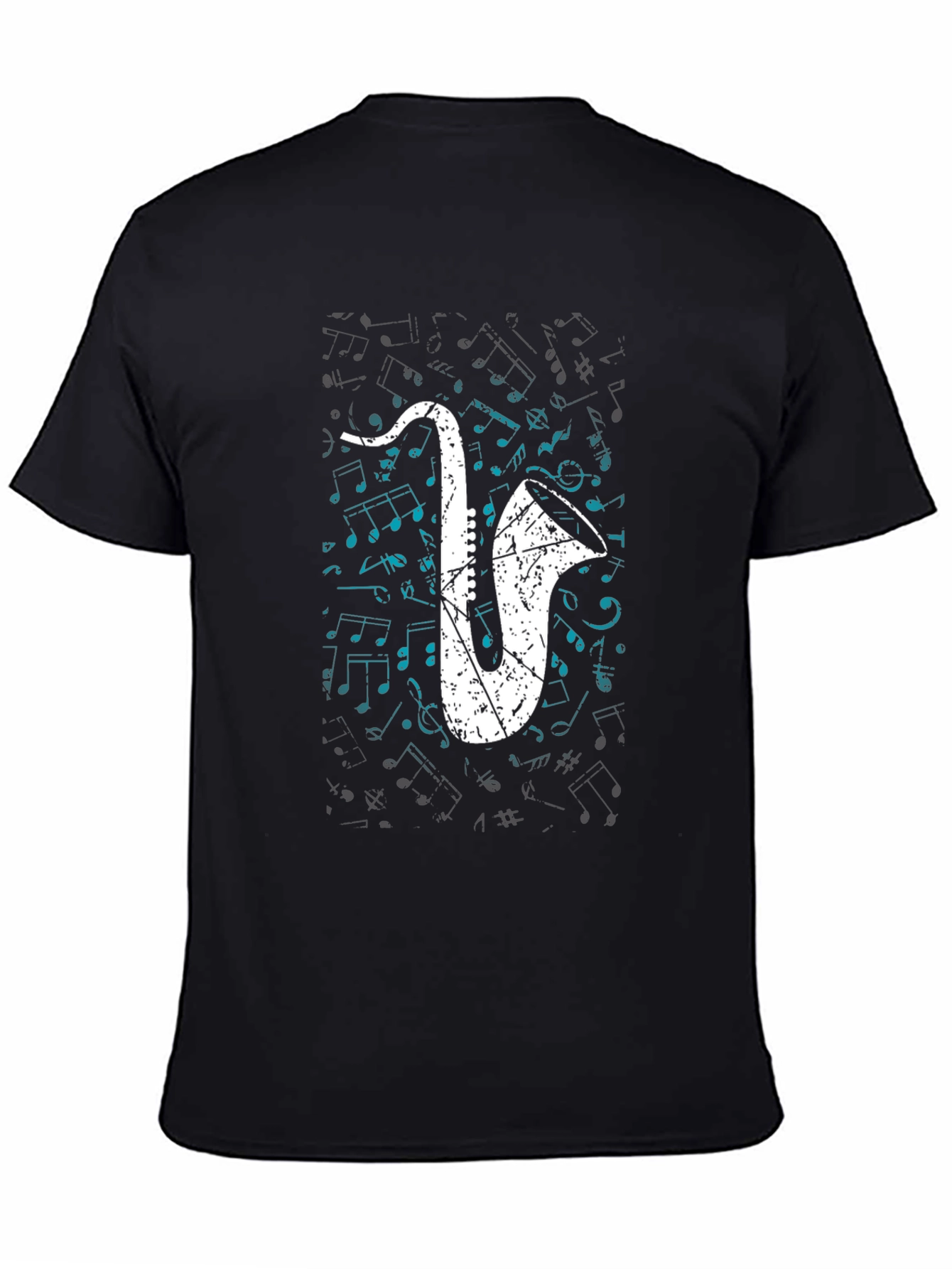 Saxophone Graphic Tee - Musical Notes T-Shirt