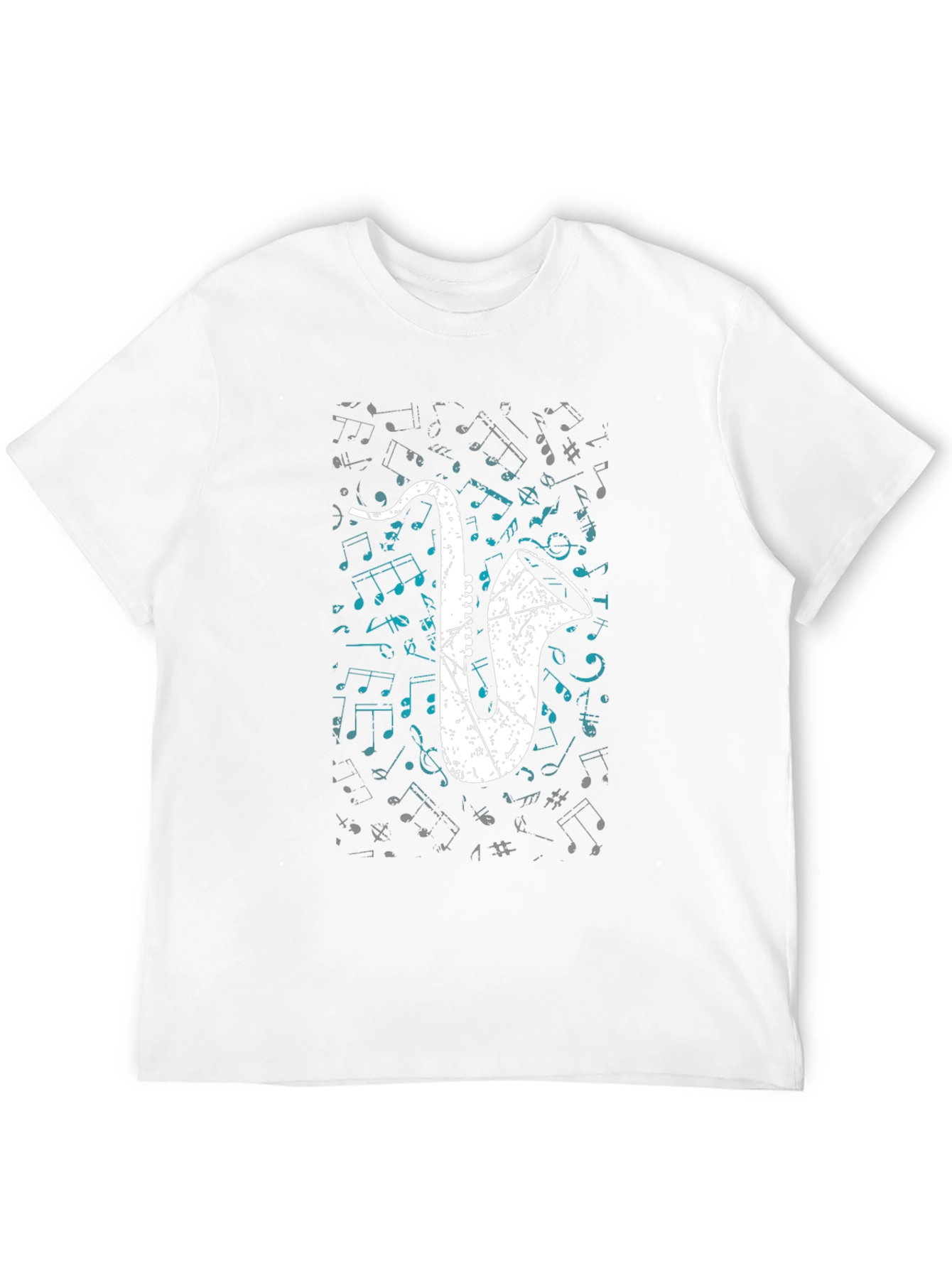 Saxophone Graphic Tee - Musical Notes T-Shirt
