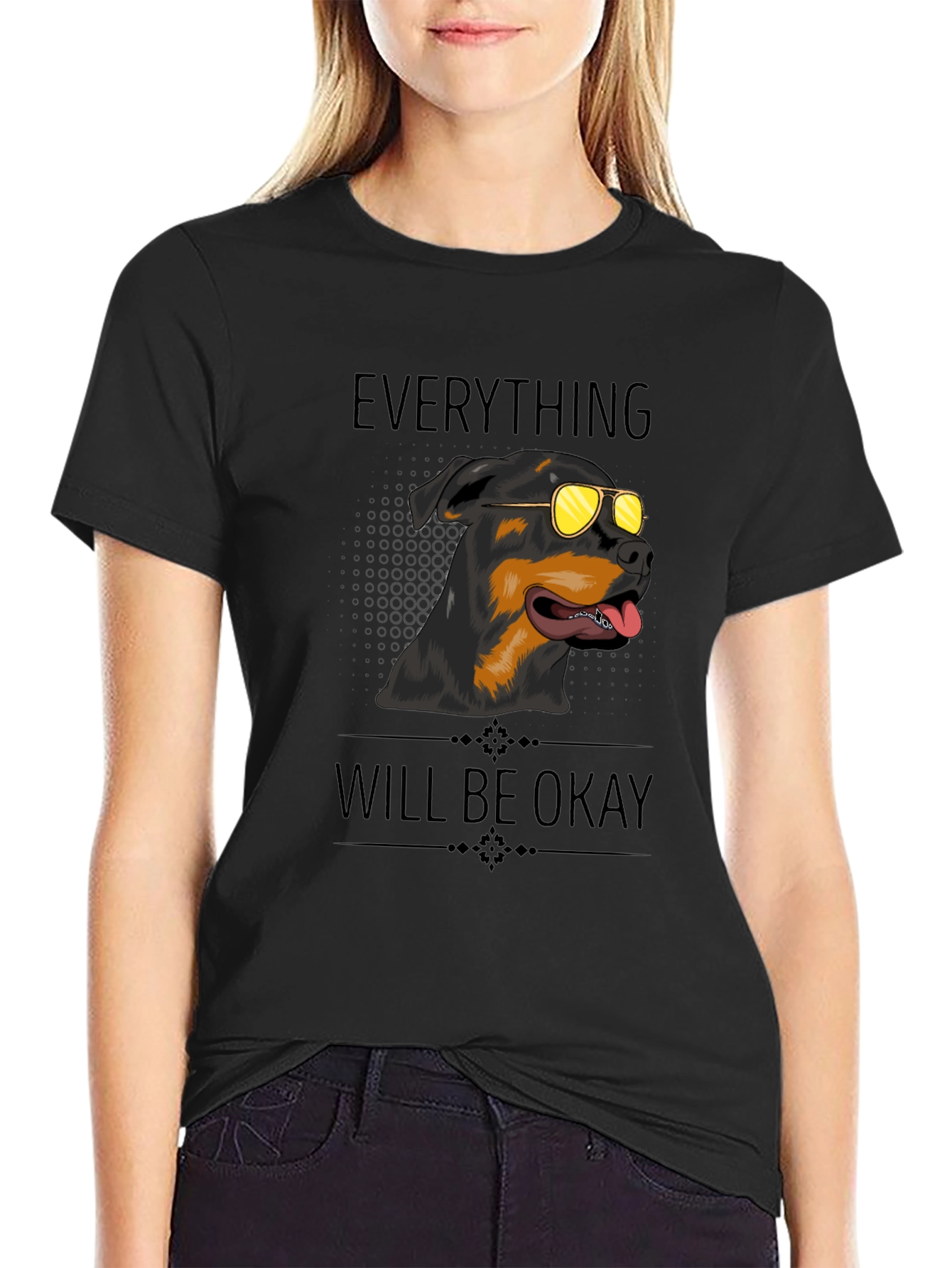 Everything Will Be Okay Rottweiler T-Shirt