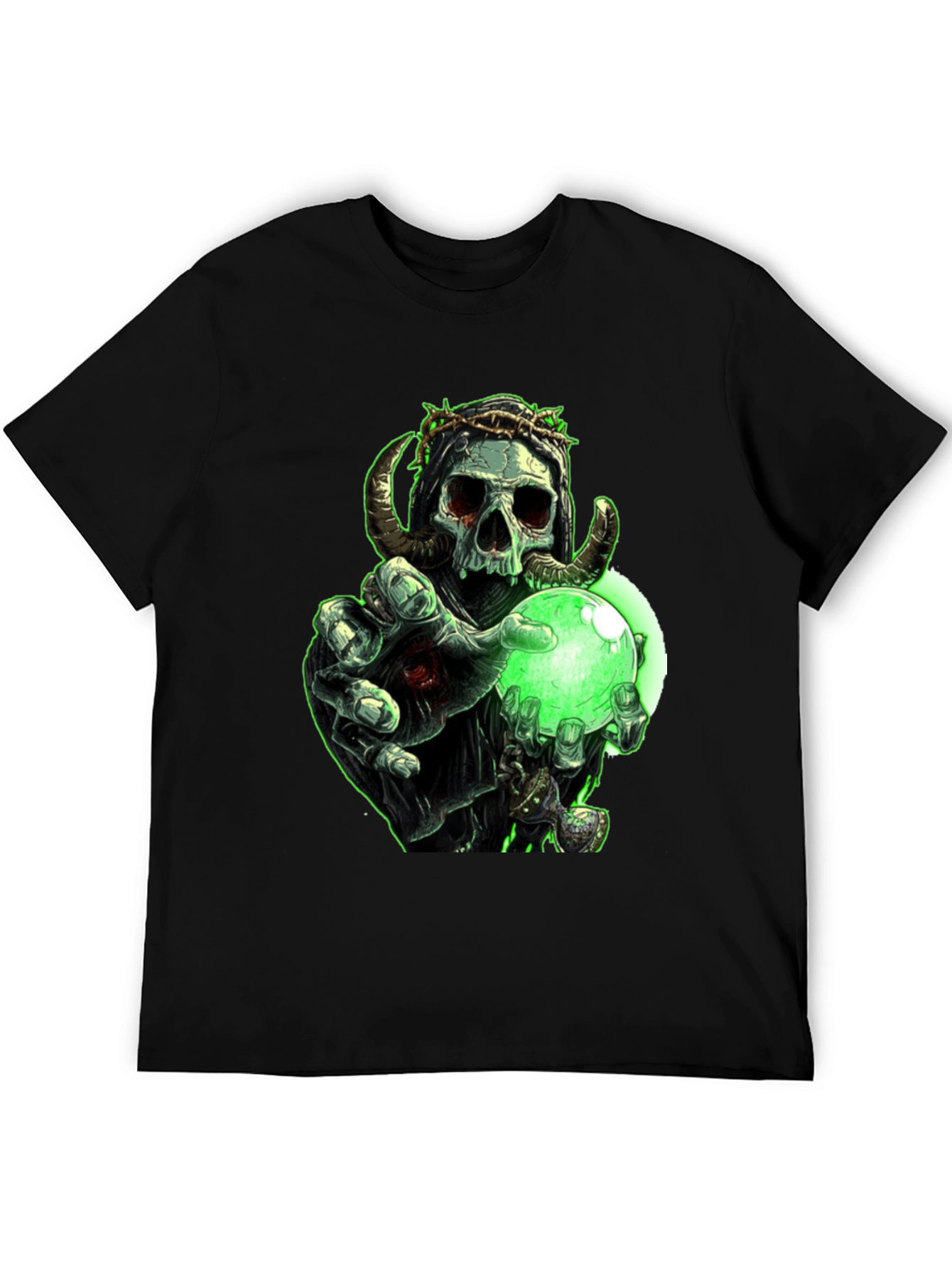 Grim Reaper Skull Graphic T-Shirt - Black