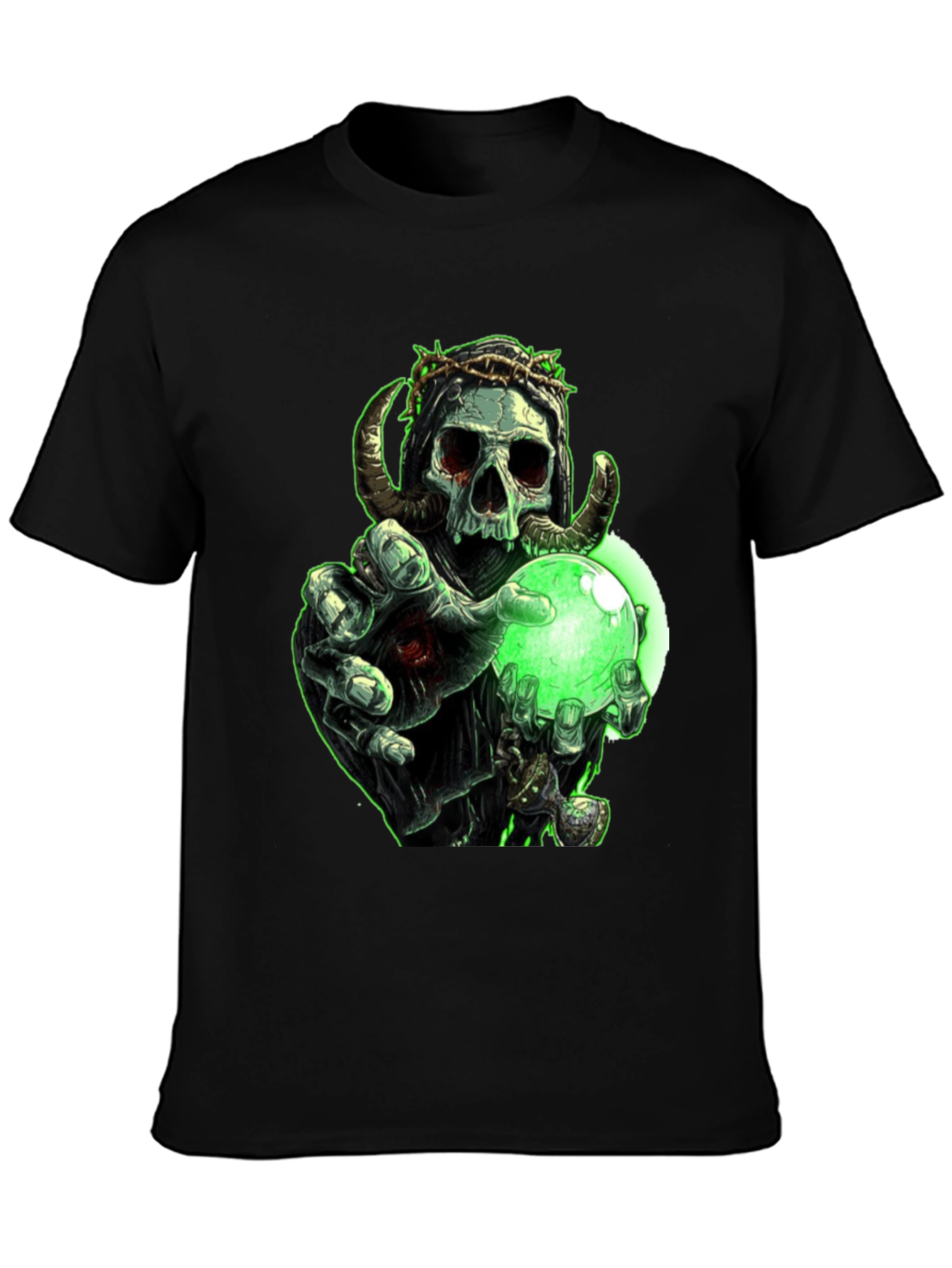 Grim Reaper Skull Graphic T-Shirt - Black