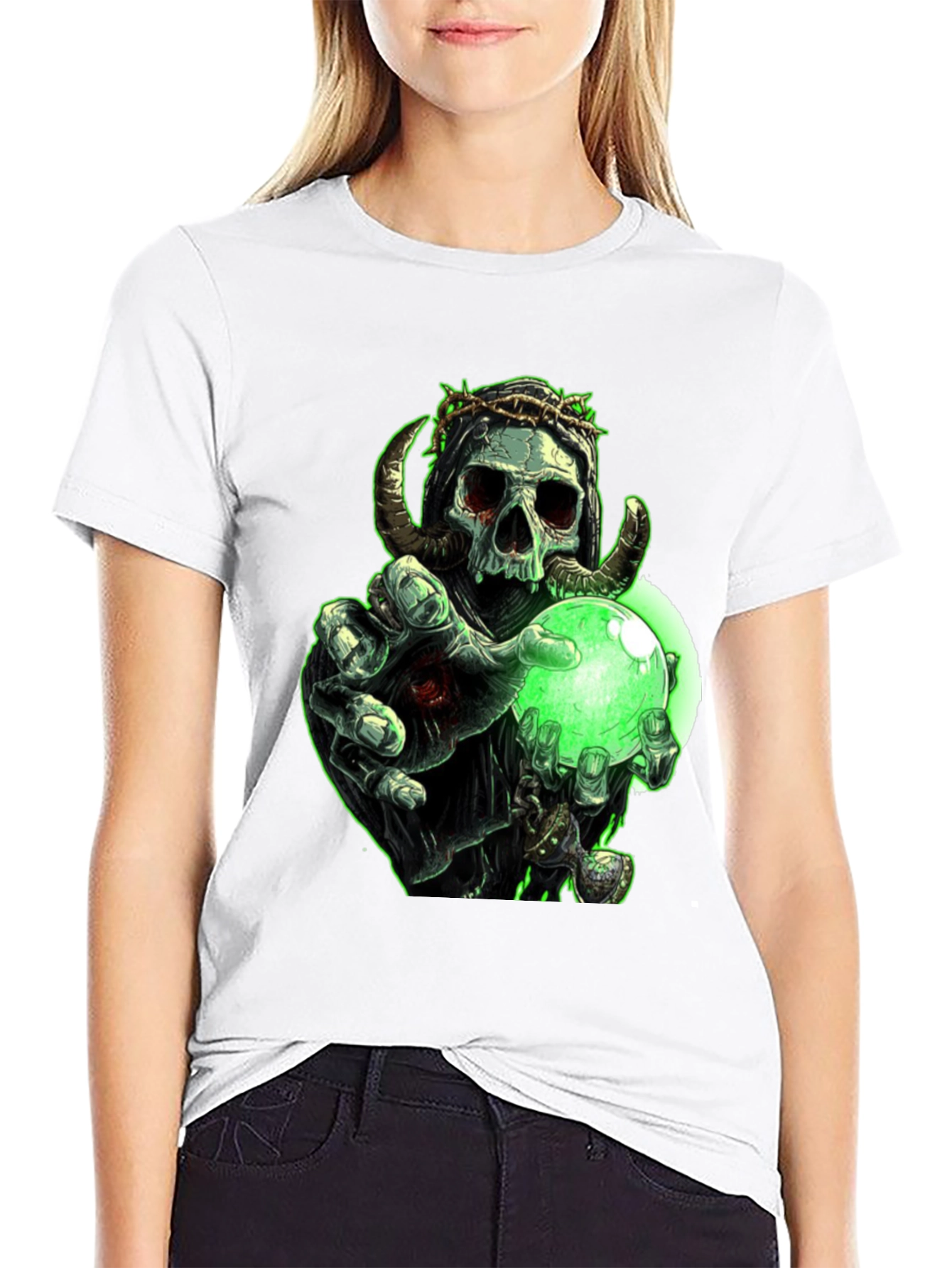 Grim Reaper Skull Graphic T-Shirt - Black