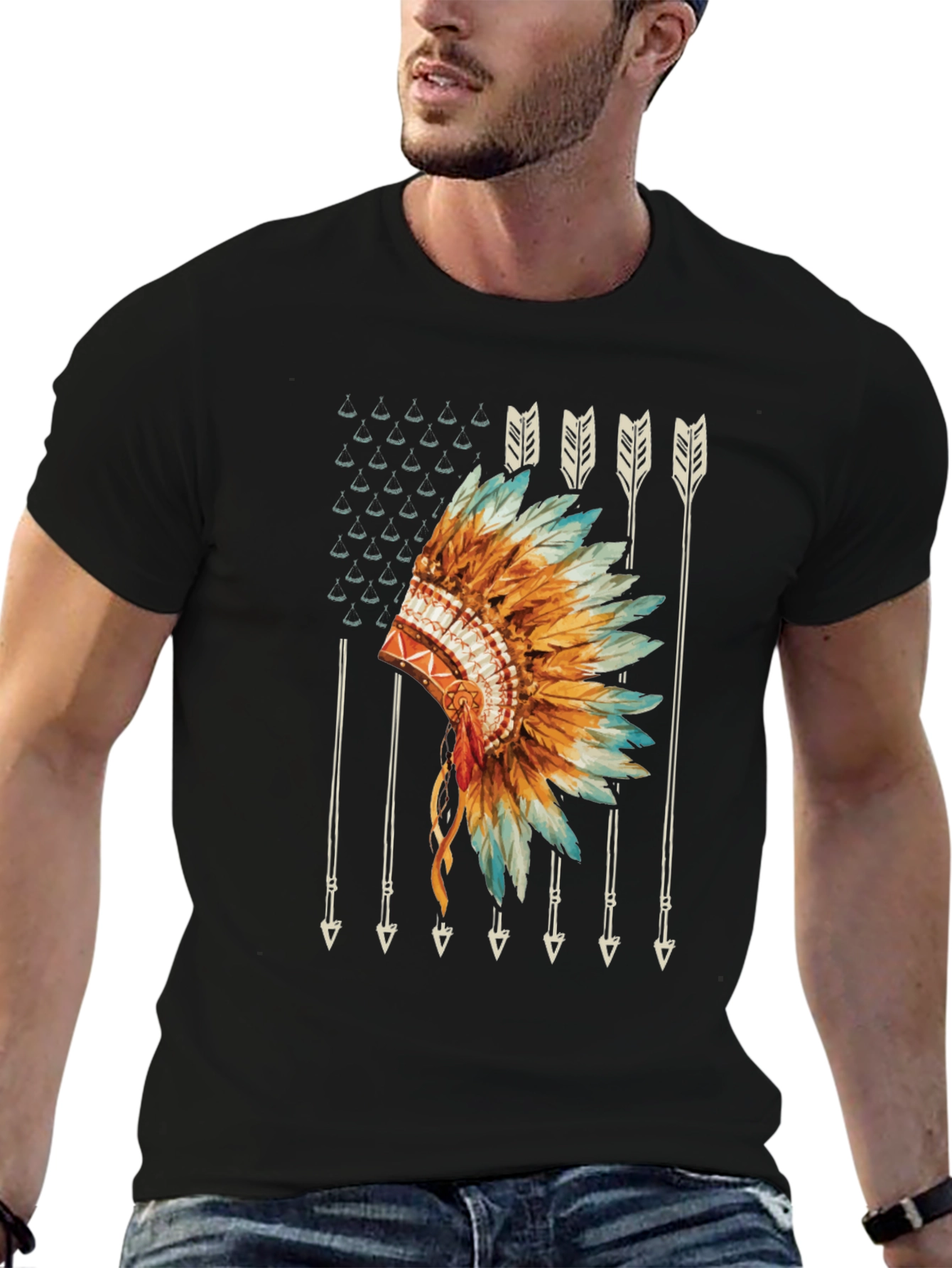 Native American Headdress Graphic Tee