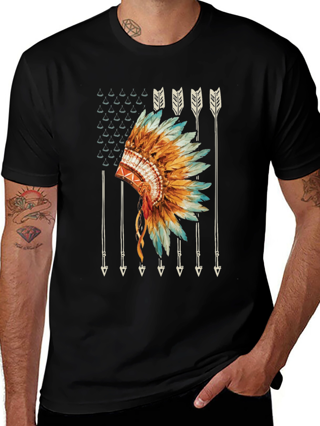 Native American Headdress Graphic Tee