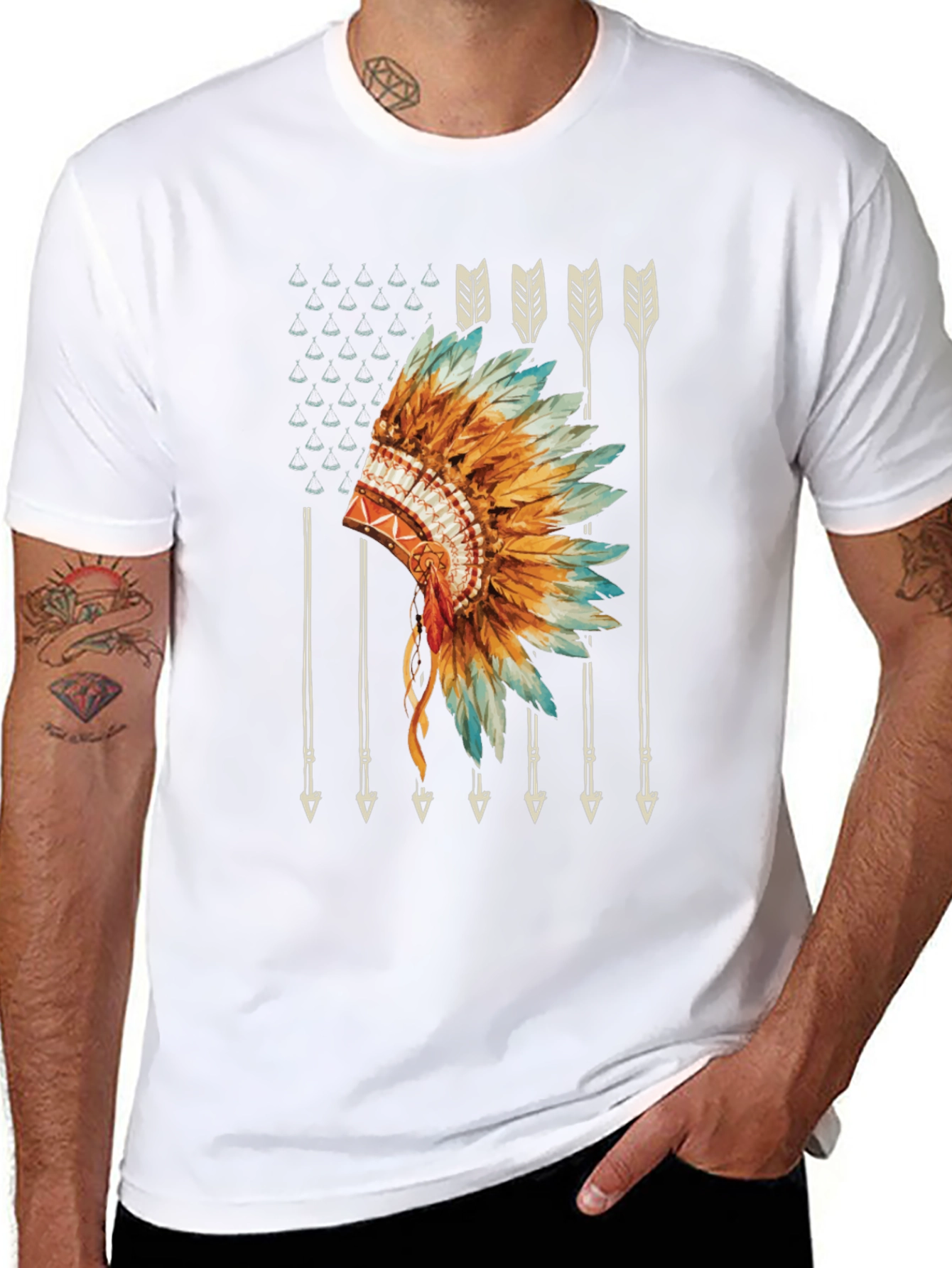 Native American Headdress Graphic Tee