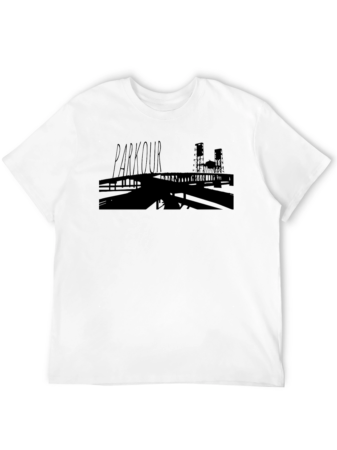 Parkour Silhouette Graphic Tee - Urban Style