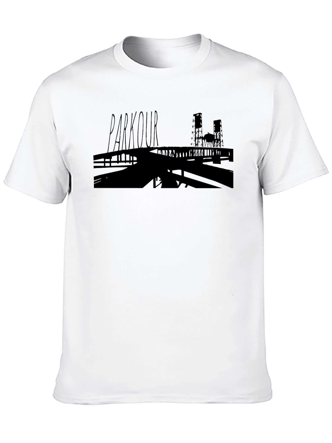 Parkour Silhouette Graphic Tee - Urban Style