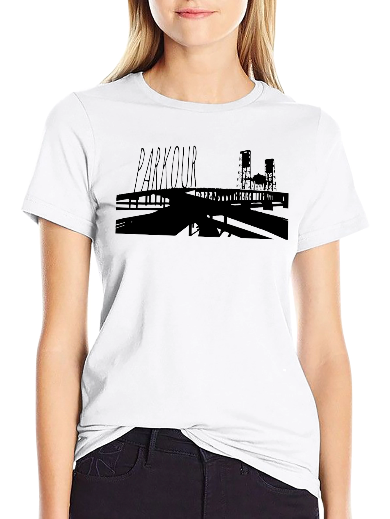 Parkour Silhouette Graphic Tee - Urban Style