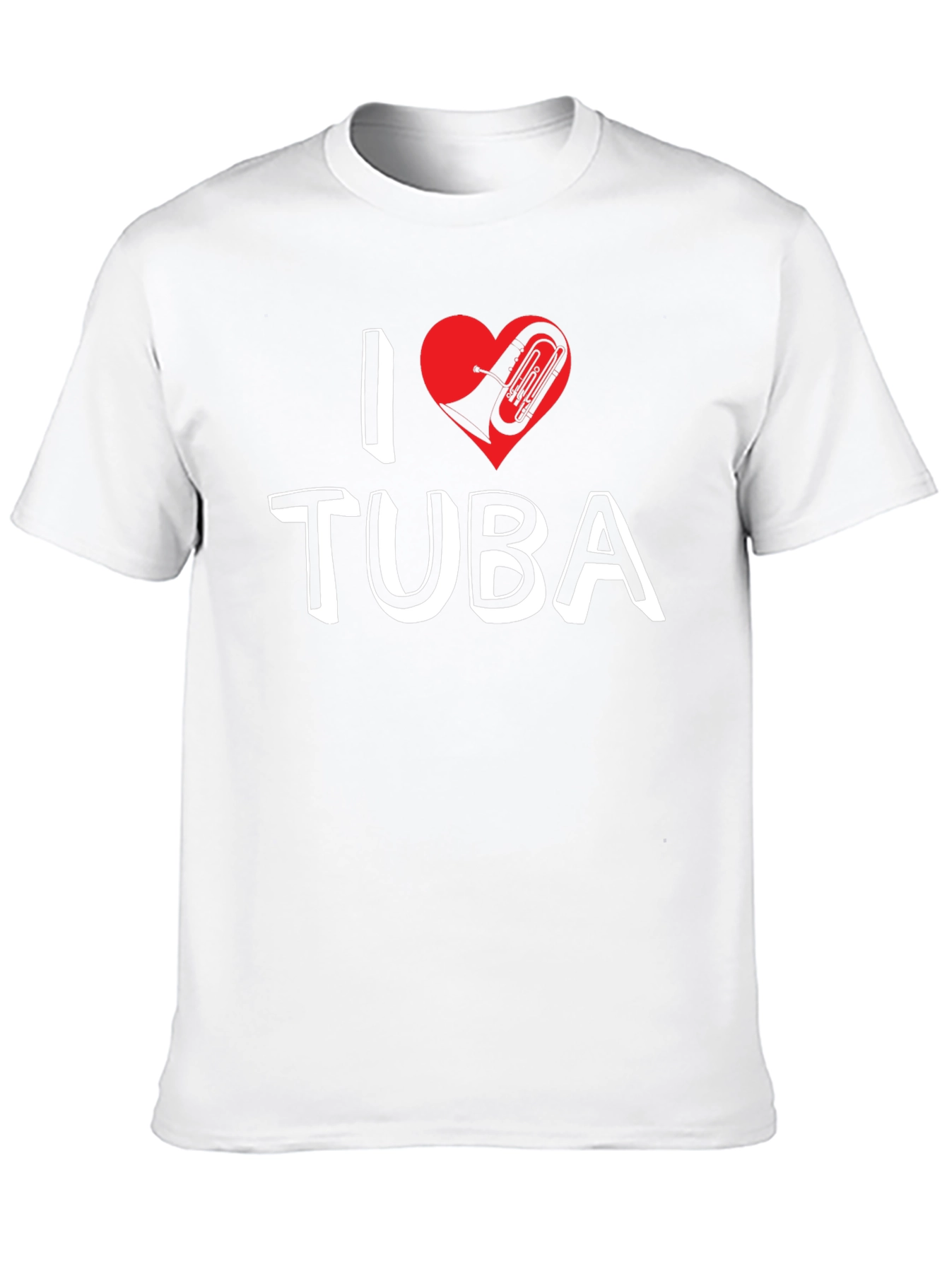 I Love Tuba Graphic Tee - Music Lover Shirt
