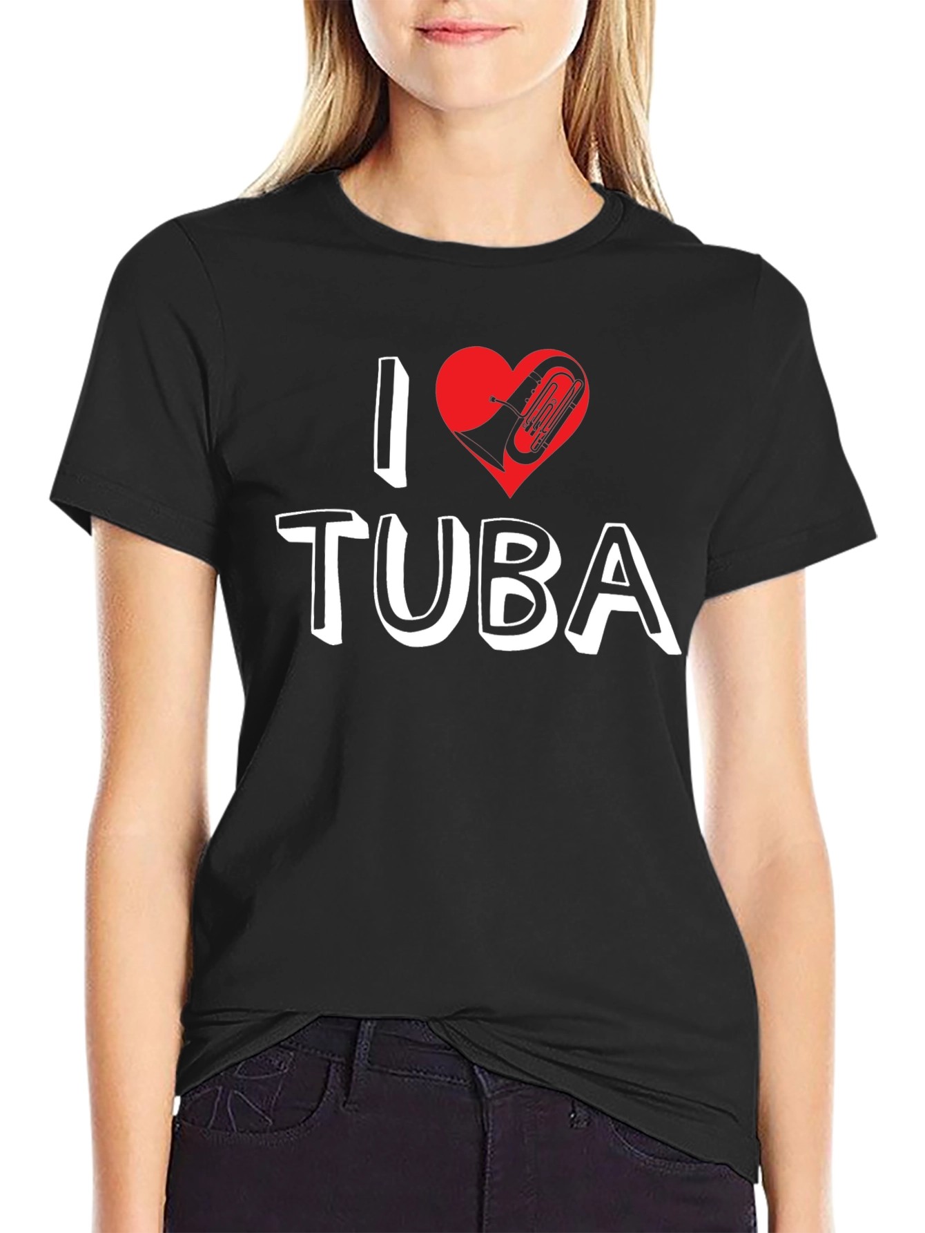 I Love Tuba Graphic Tee - Music Lover Shirt