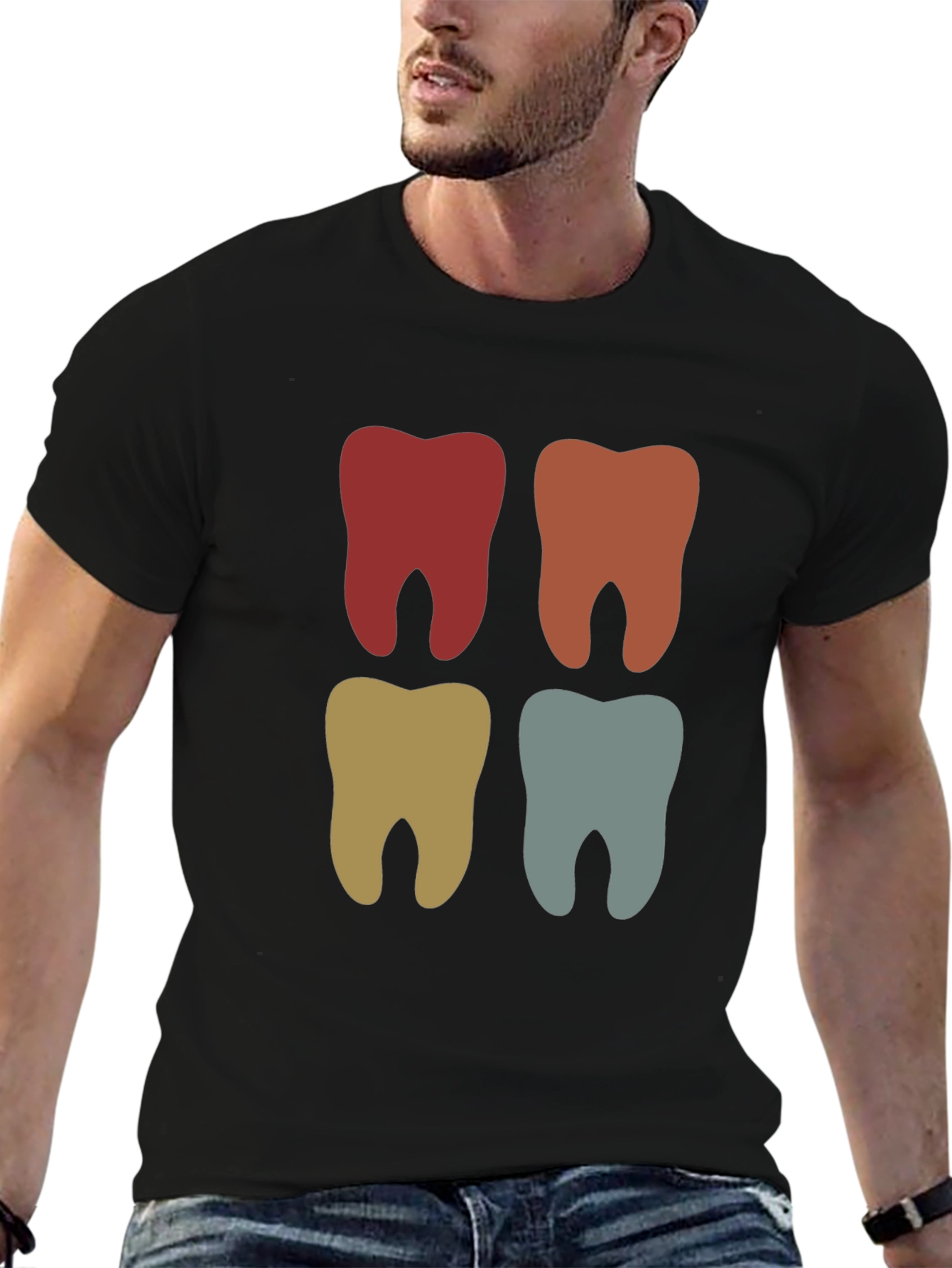 Retro Tooth Graphic Tee - Dental Style T-Shirt