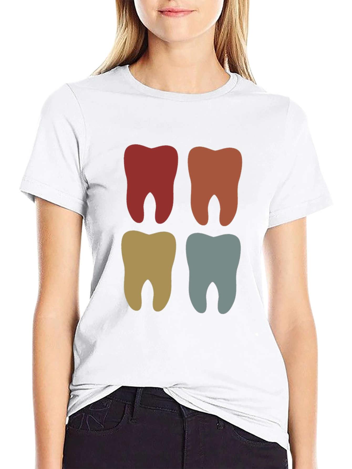 Retro Tooth Graphic Tee - Dental Style T-Shirt