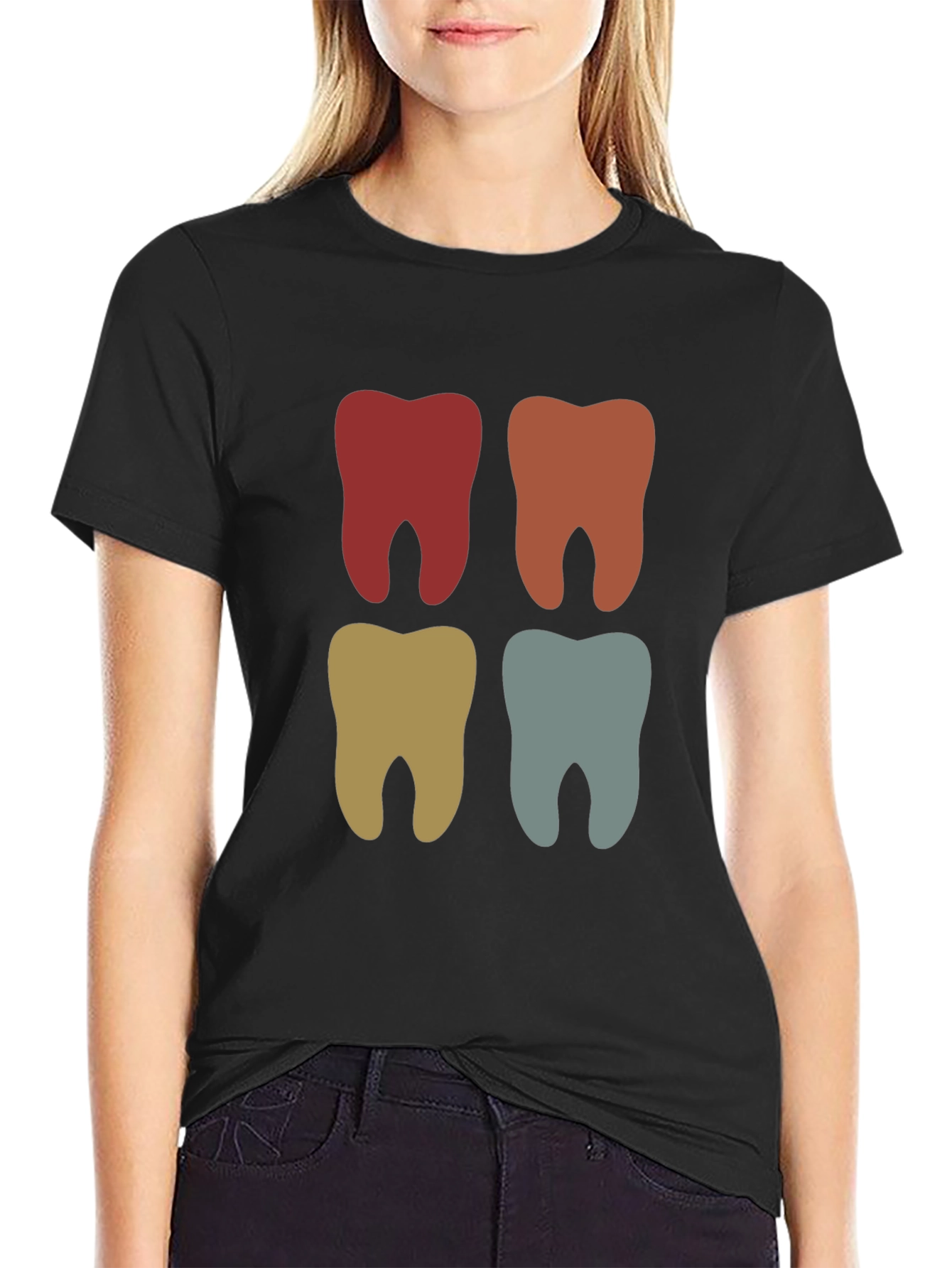 Retro Tooth Graphic Tee - Dental Style T-Shirt