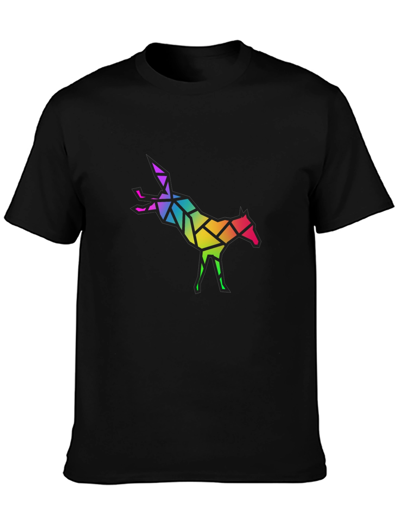 Geometric Rainbow Horse Graphic Tee