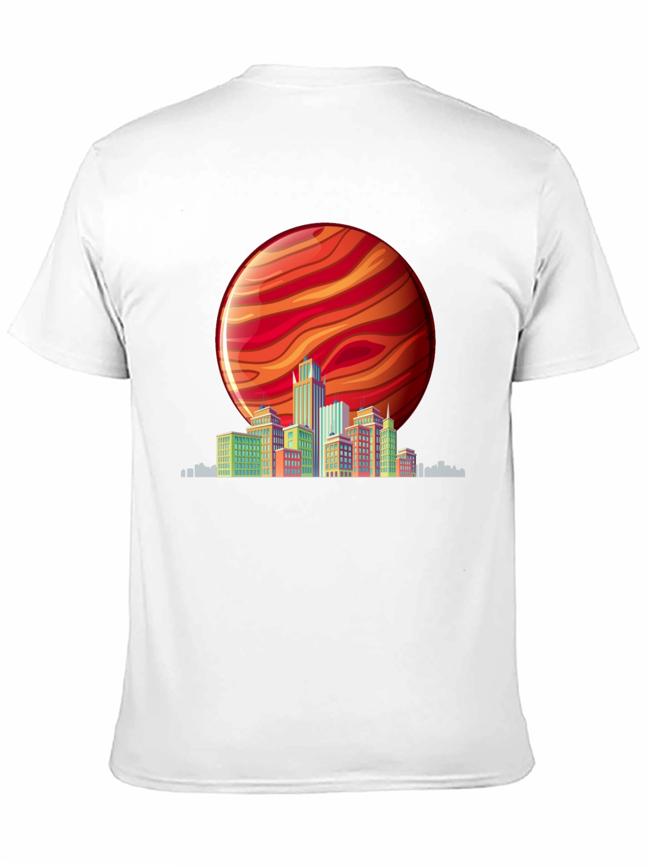 Retro Cityscape T-Shirt - Vibrant Planet Design