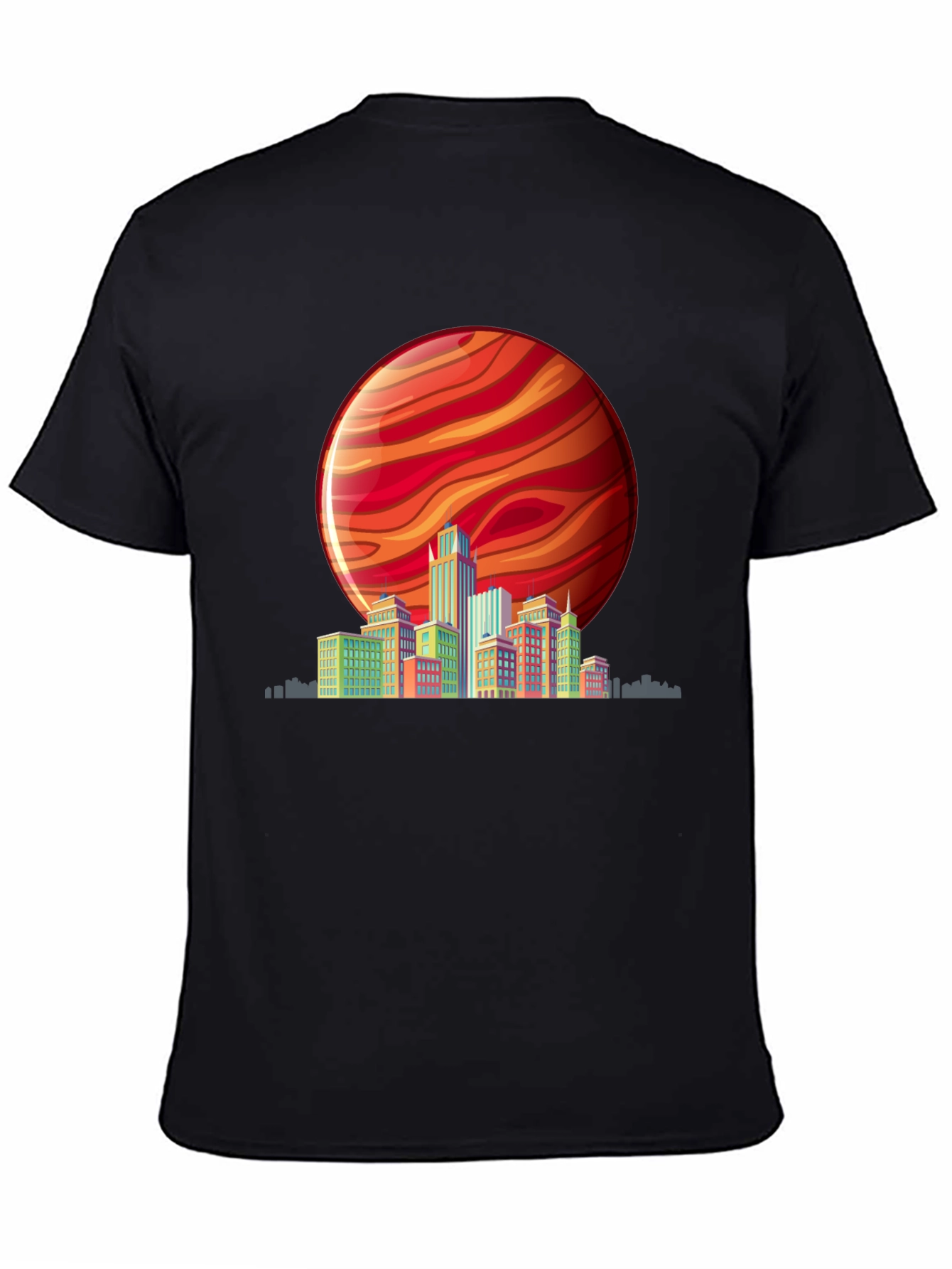 Retro Cityscape T-Shirt - Vibrant Planet Design