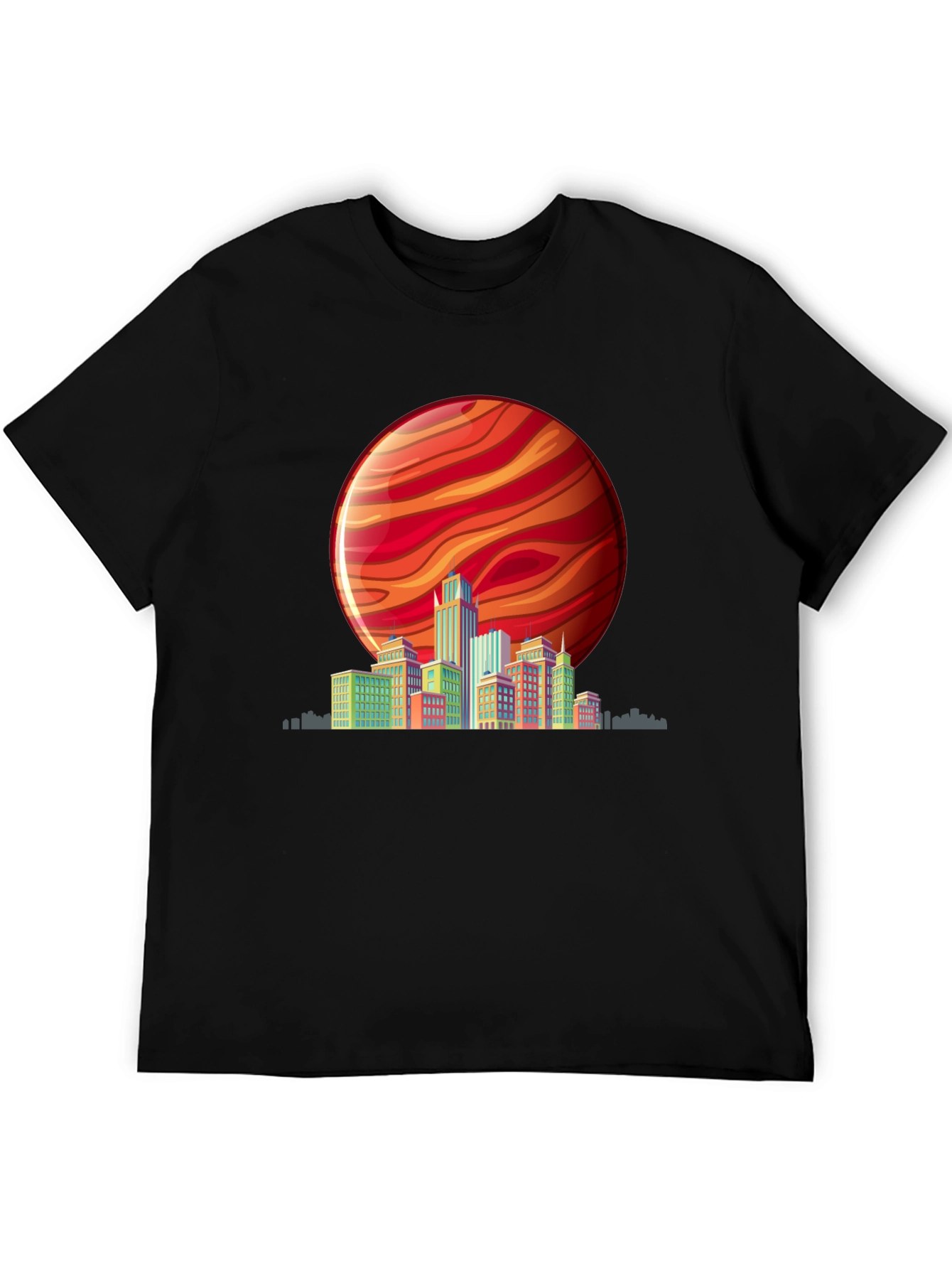 Retro Cityscape T-Shirt - Vibrant Planet Design