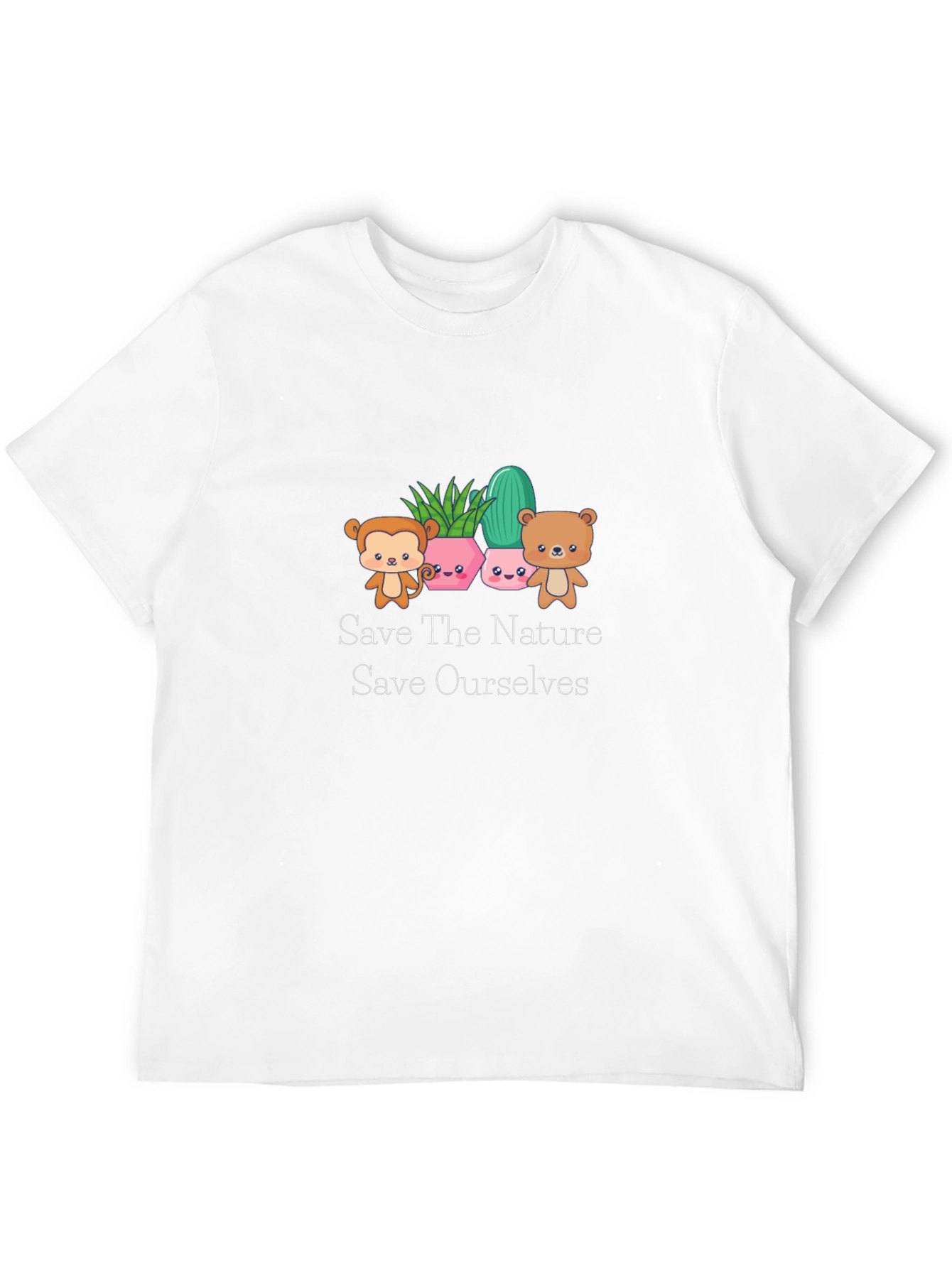 Cute Save The Nature Black T-Shirt